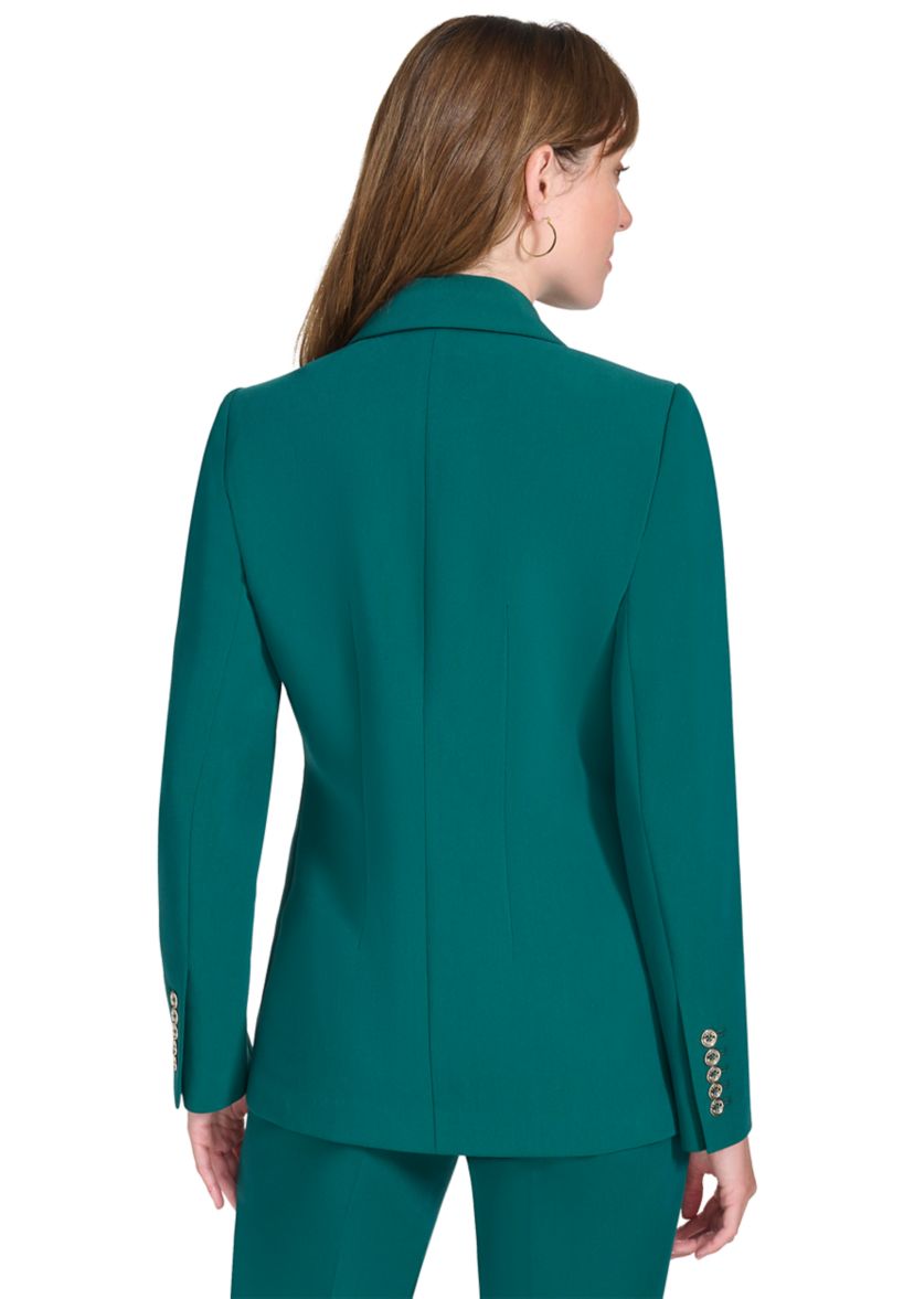 Womens Solid Double Breasted Blazer