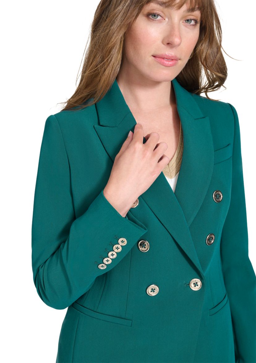 Womens Solid Double Breasted Blazer