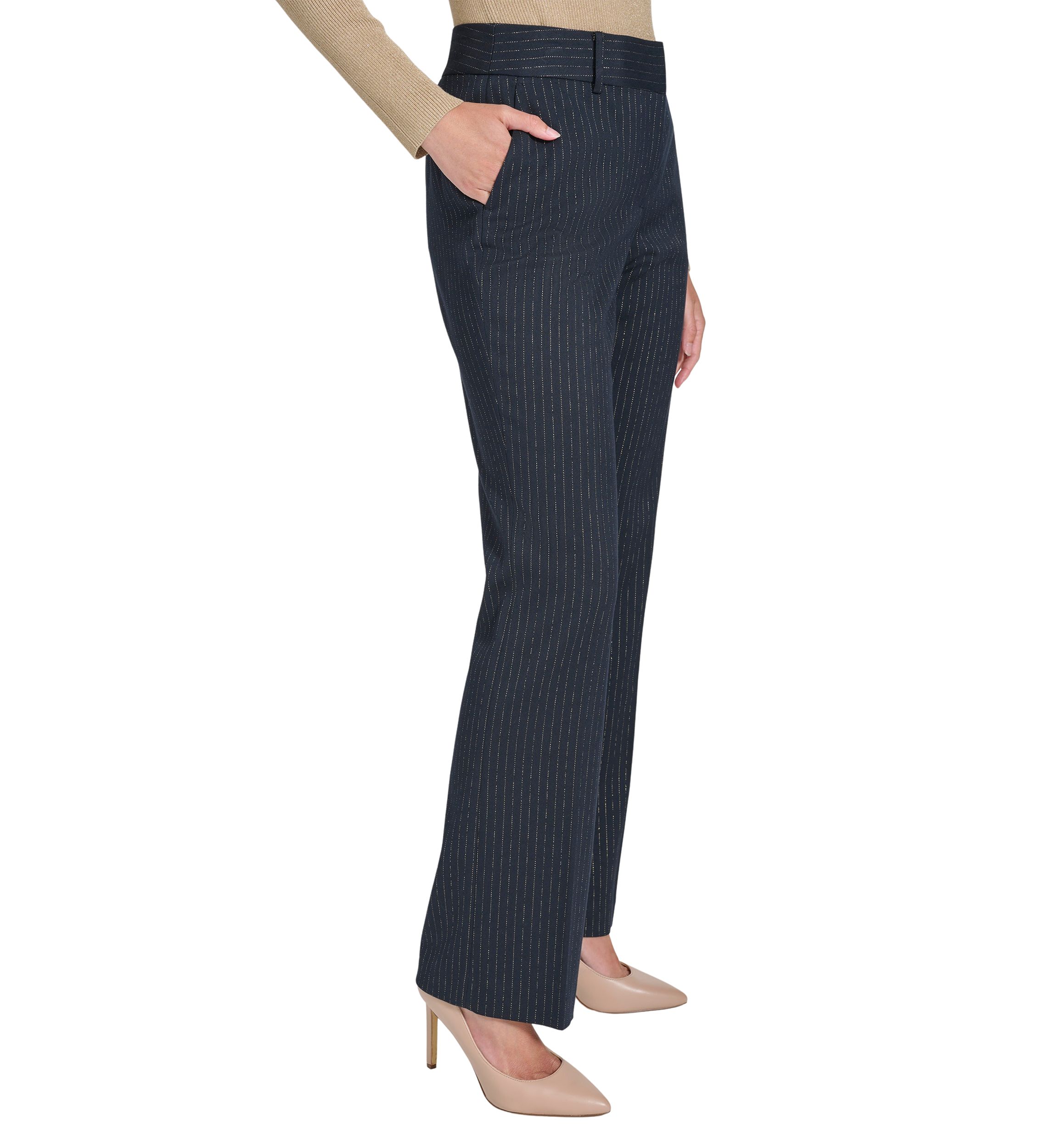Womens Lurex Pinstripe Sutton Bootcut Trouser Pants
