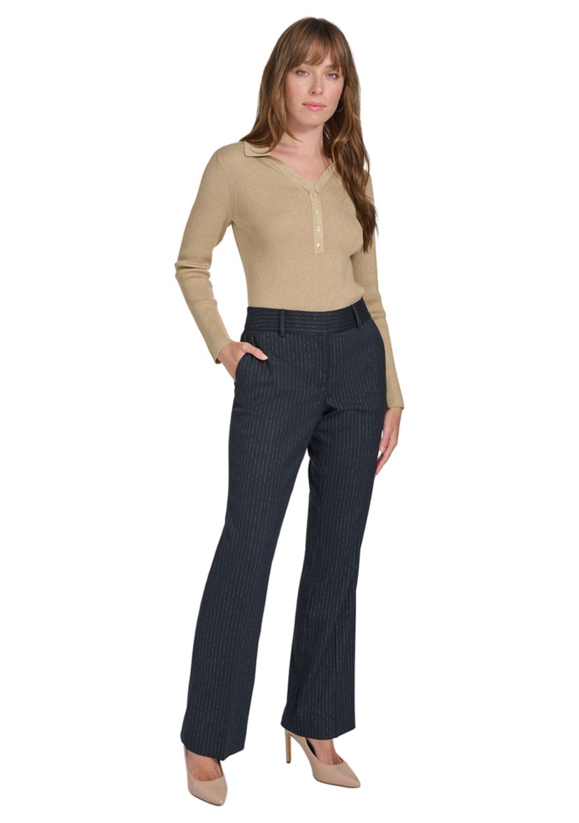Womens Lurex Pinstripe Sutton Bootcut Trouser Pants