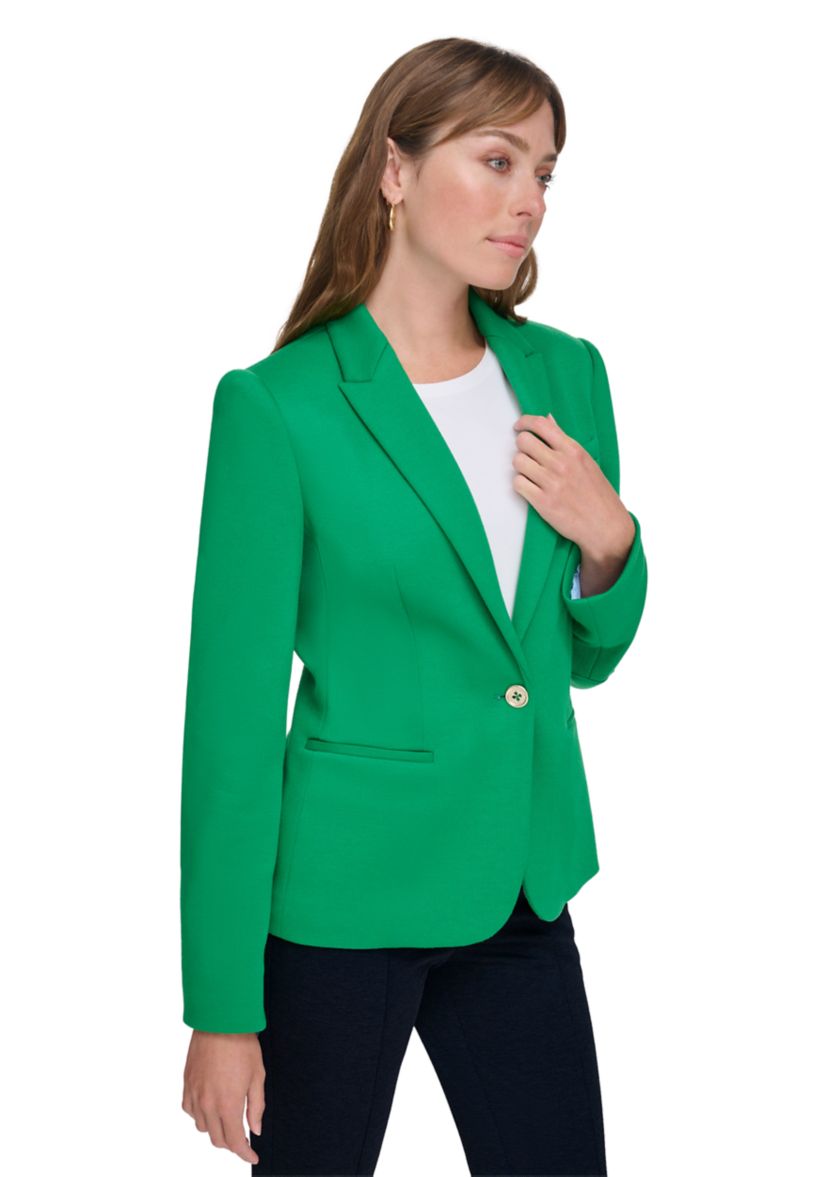 Womens Textured One Button Blazer
