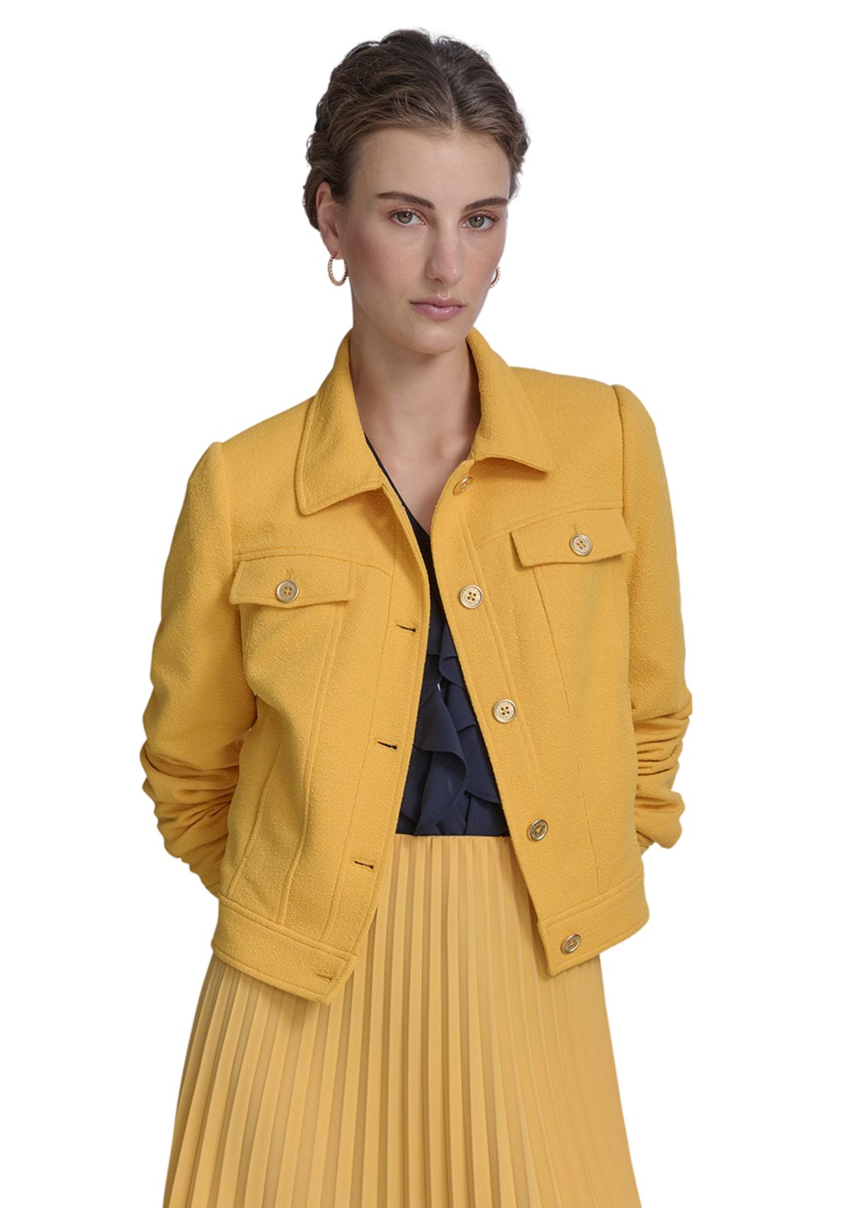 Womens Bouclé Trucker Jacket