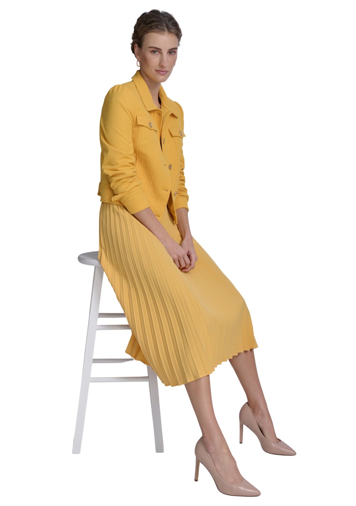 Womens Bouclé Trucker Jacket