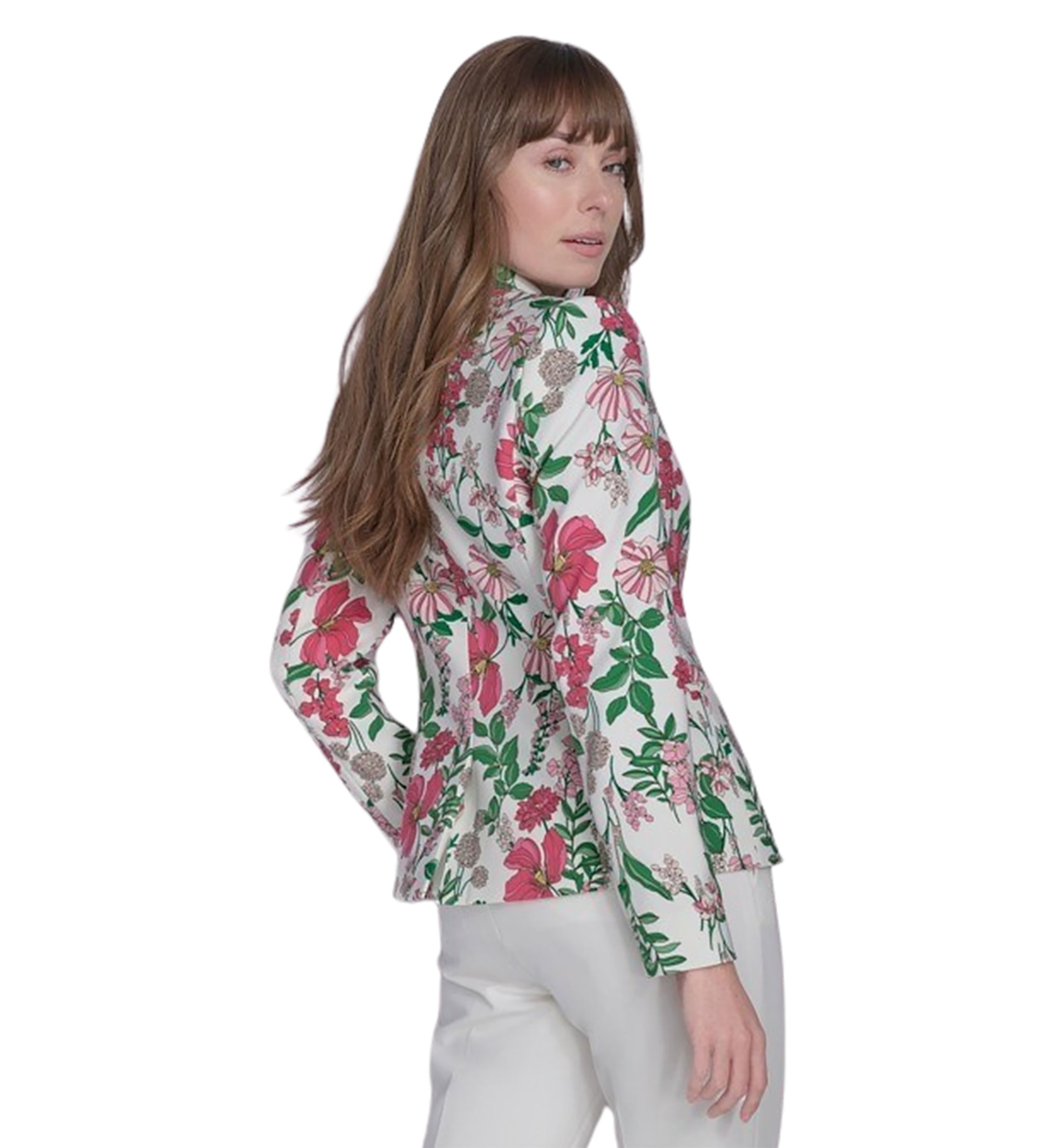 Womens Floral One Button Blazer