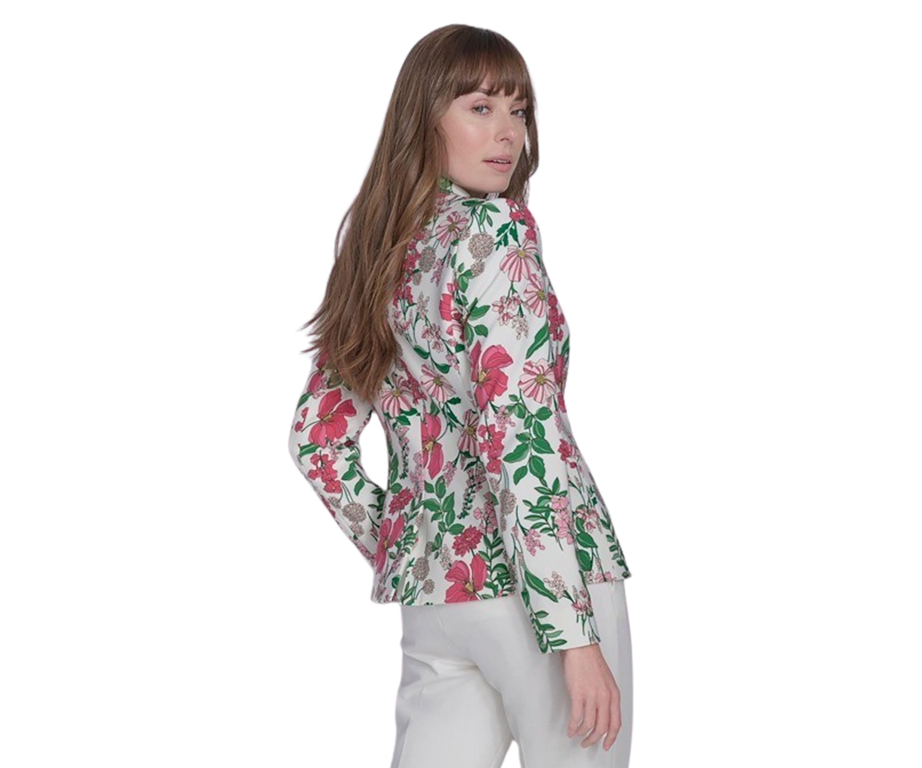 Womens Floral One Button Blazer
