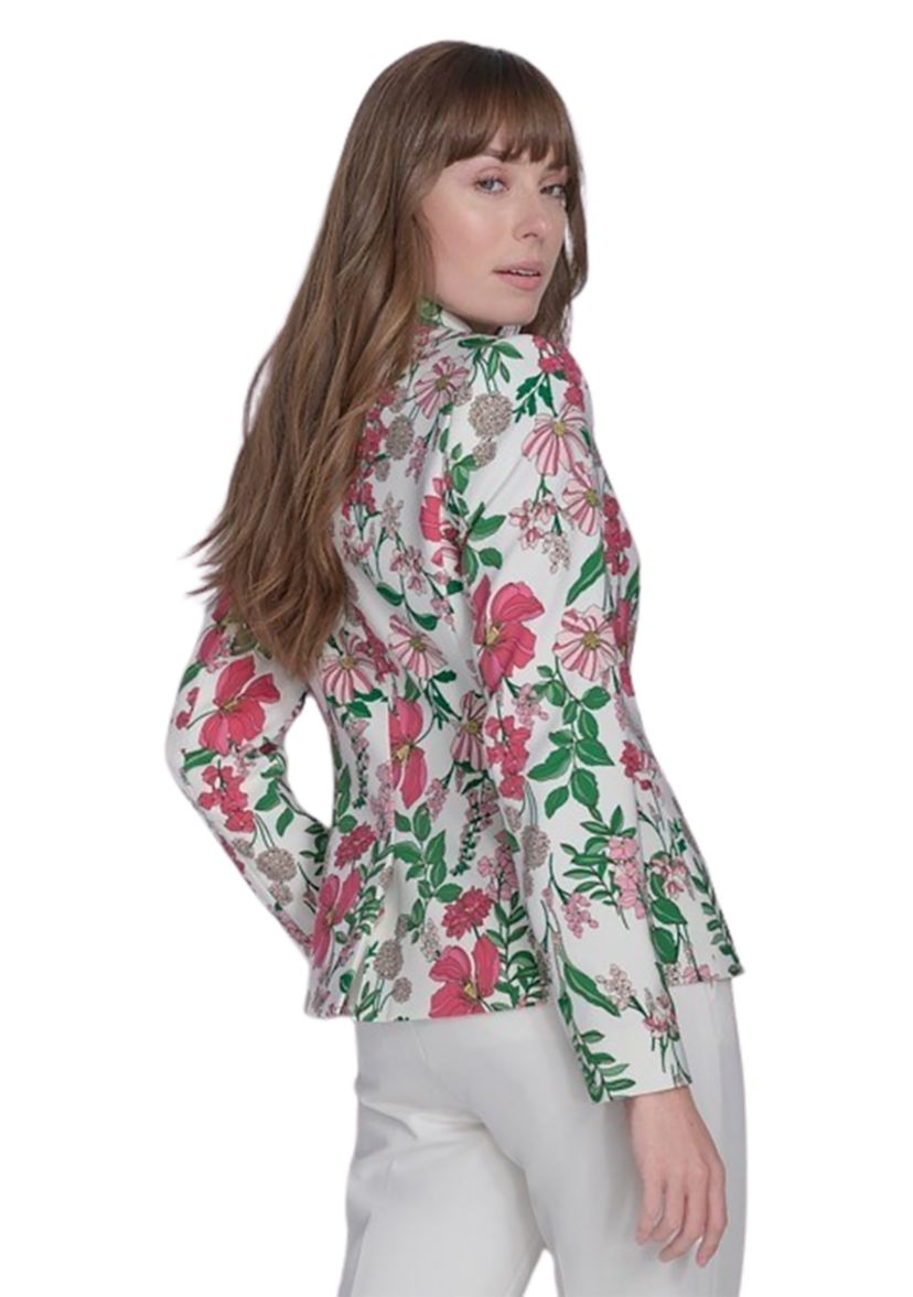 Womens Floral One Button Blazer