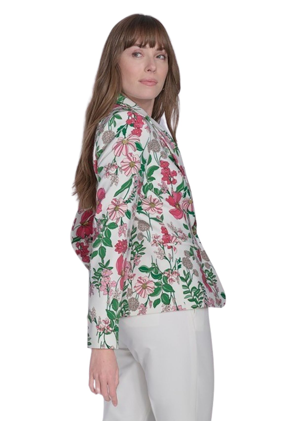 Womens Floral One Button Blazer