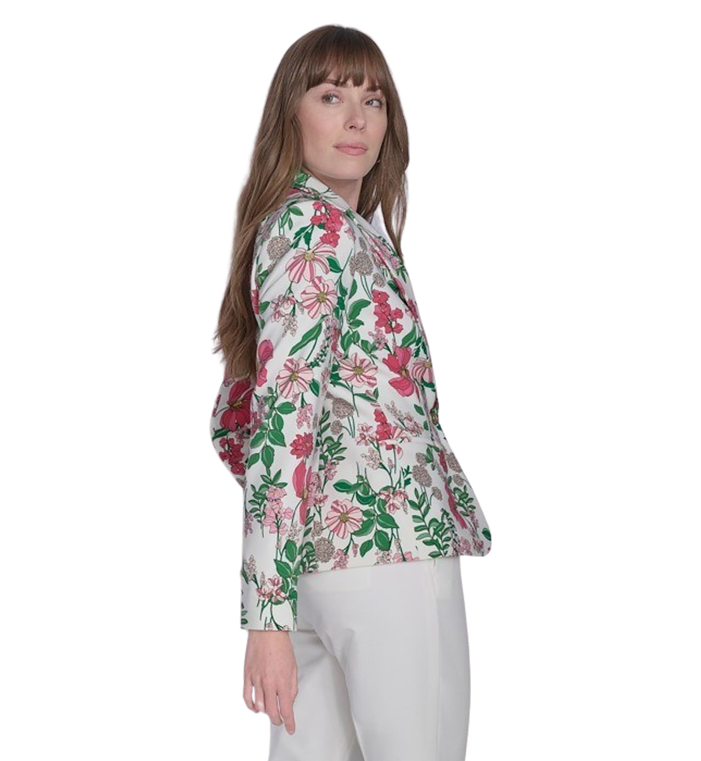 Womens Floral One Button Blazer