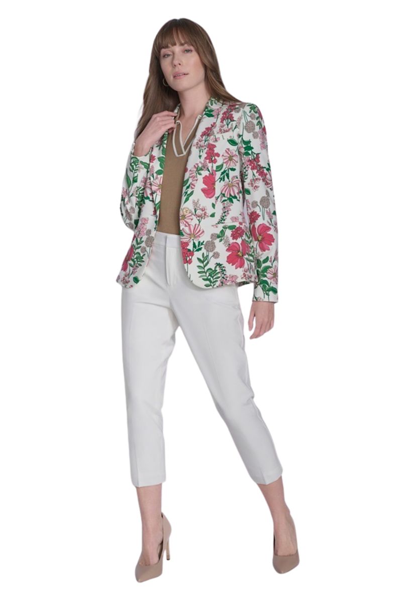Womens Floral One Button Blazer