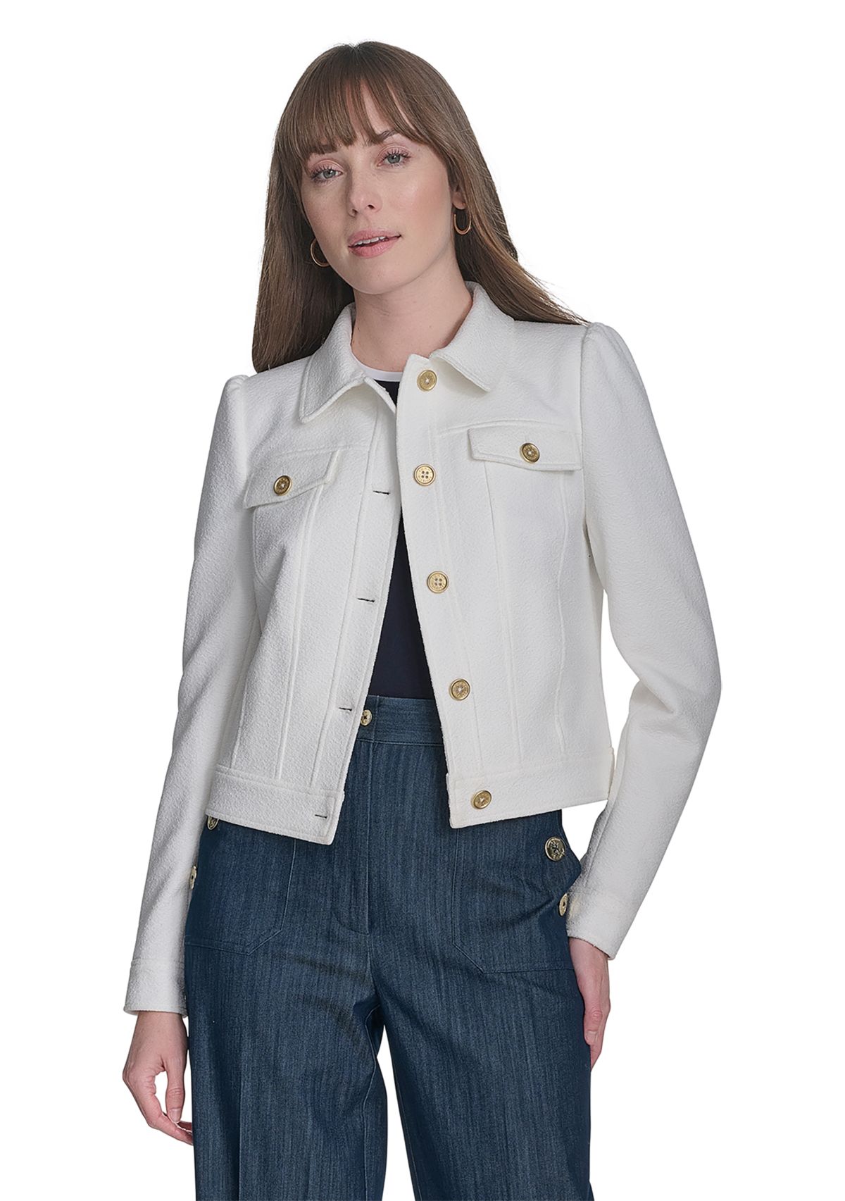 Womens Bouclé Trucker Jacket