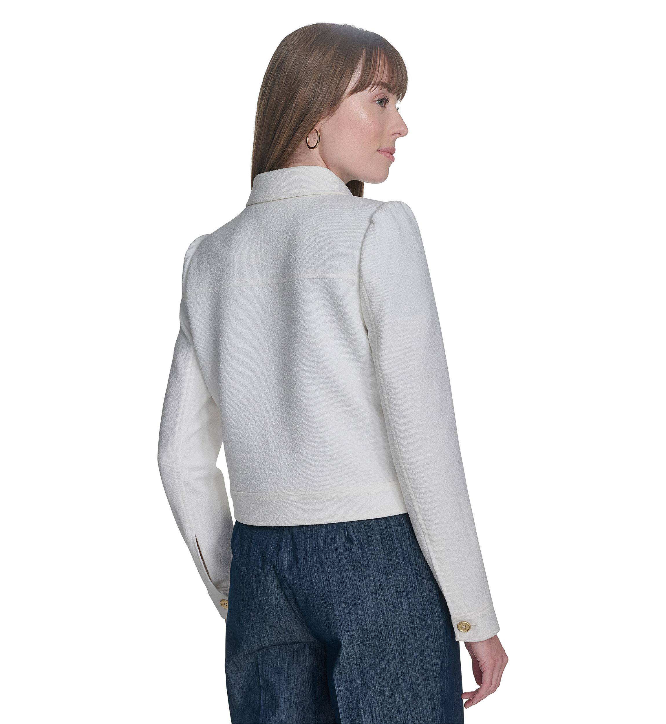 Womens Bouclé Trucker Jacket