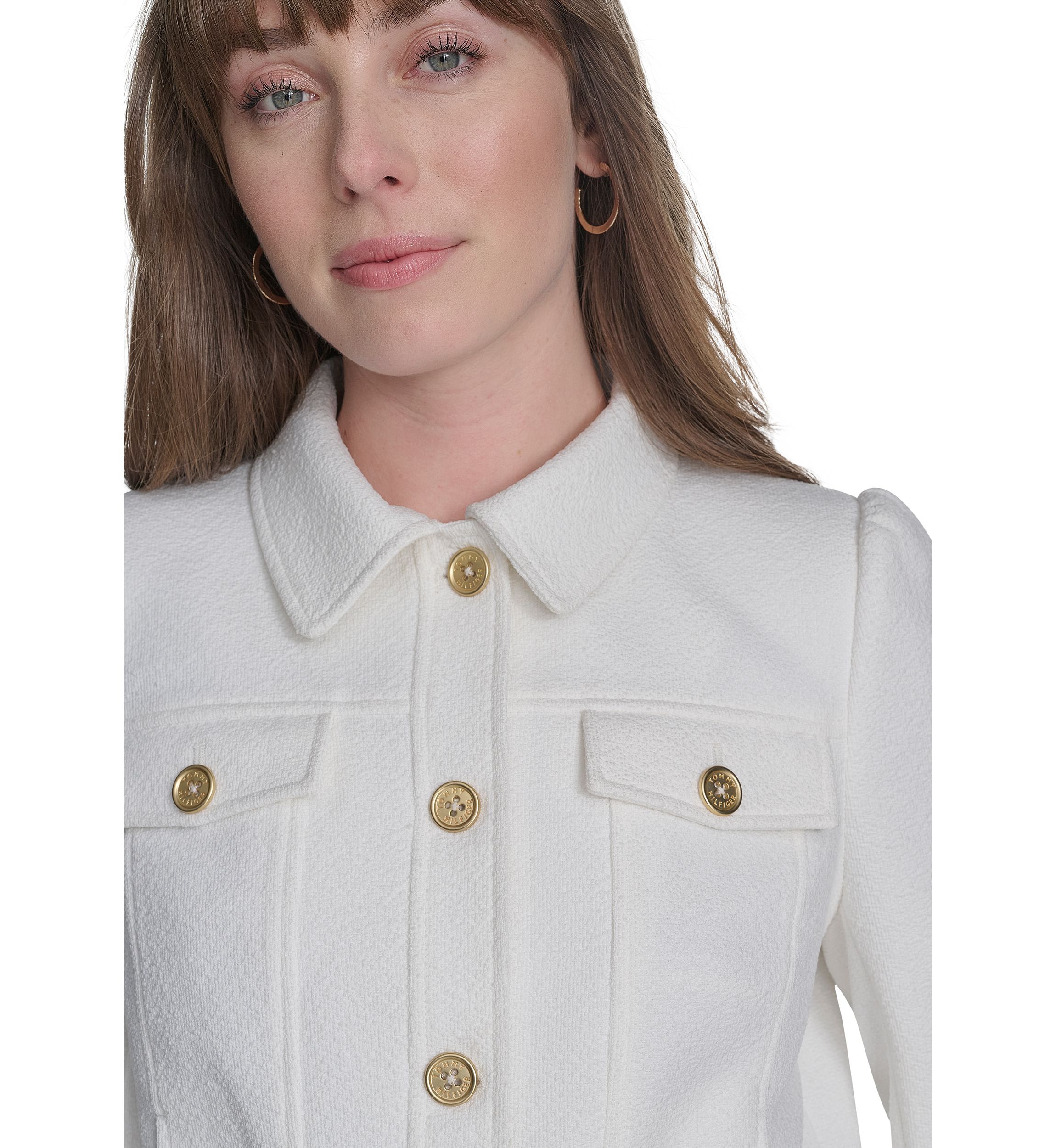 Womens Bouclé Trucker Jacket