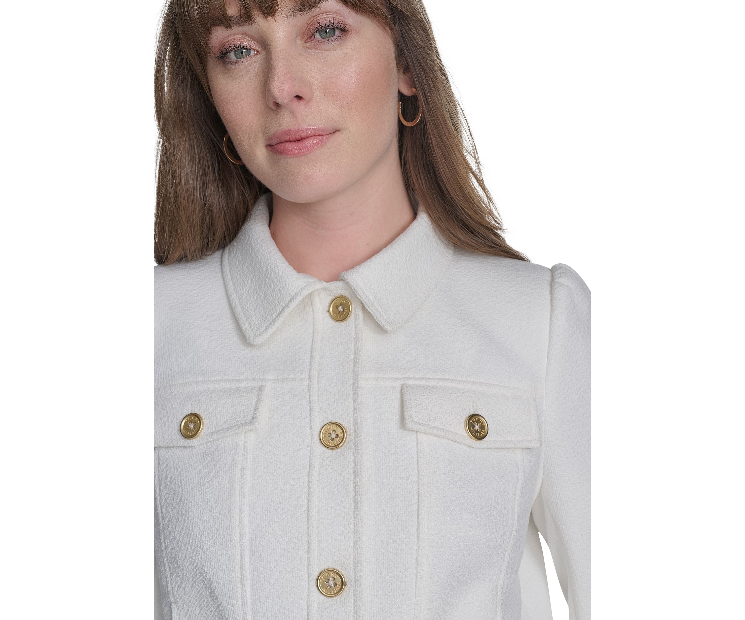 Womens Bouclé Trucker Jacket