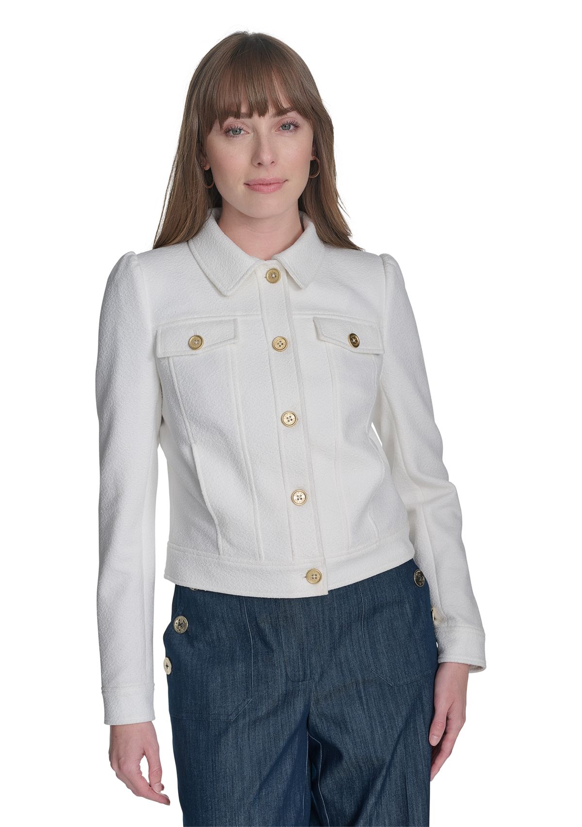 Womens Bouclé Trucker Jacket