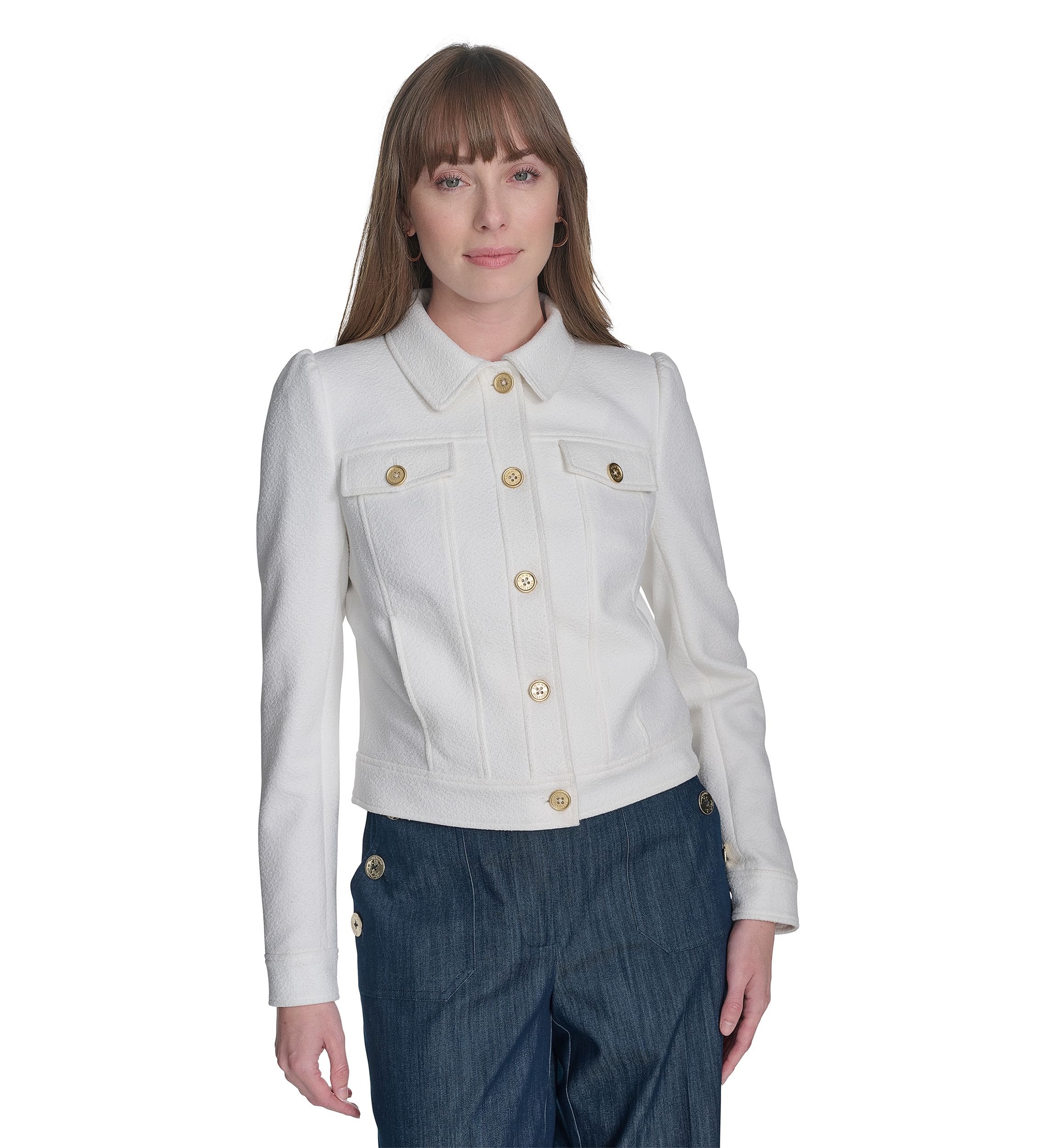 Womens Bouclé Trucker Jacket