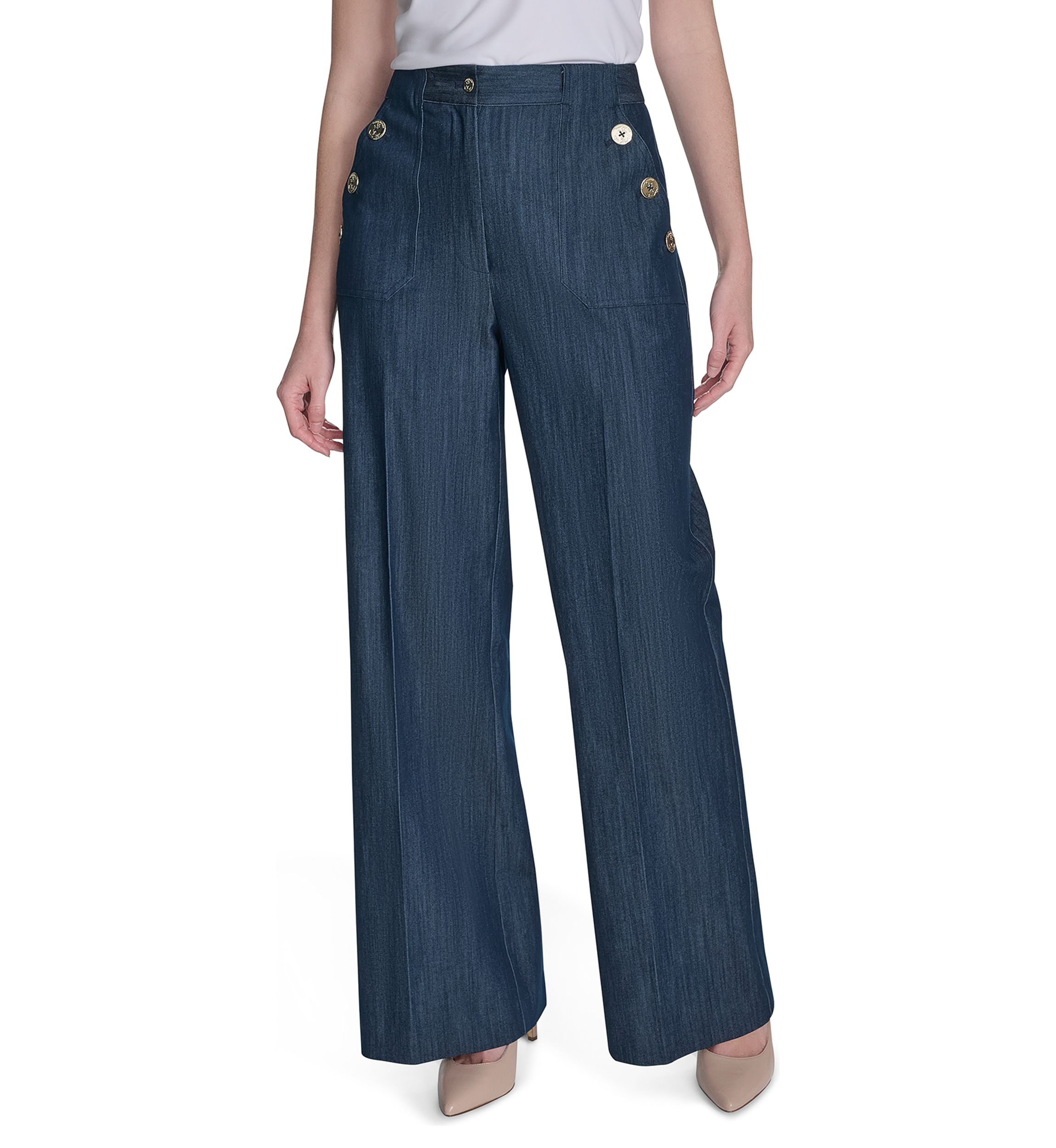 Womens Denim Sailor Pants