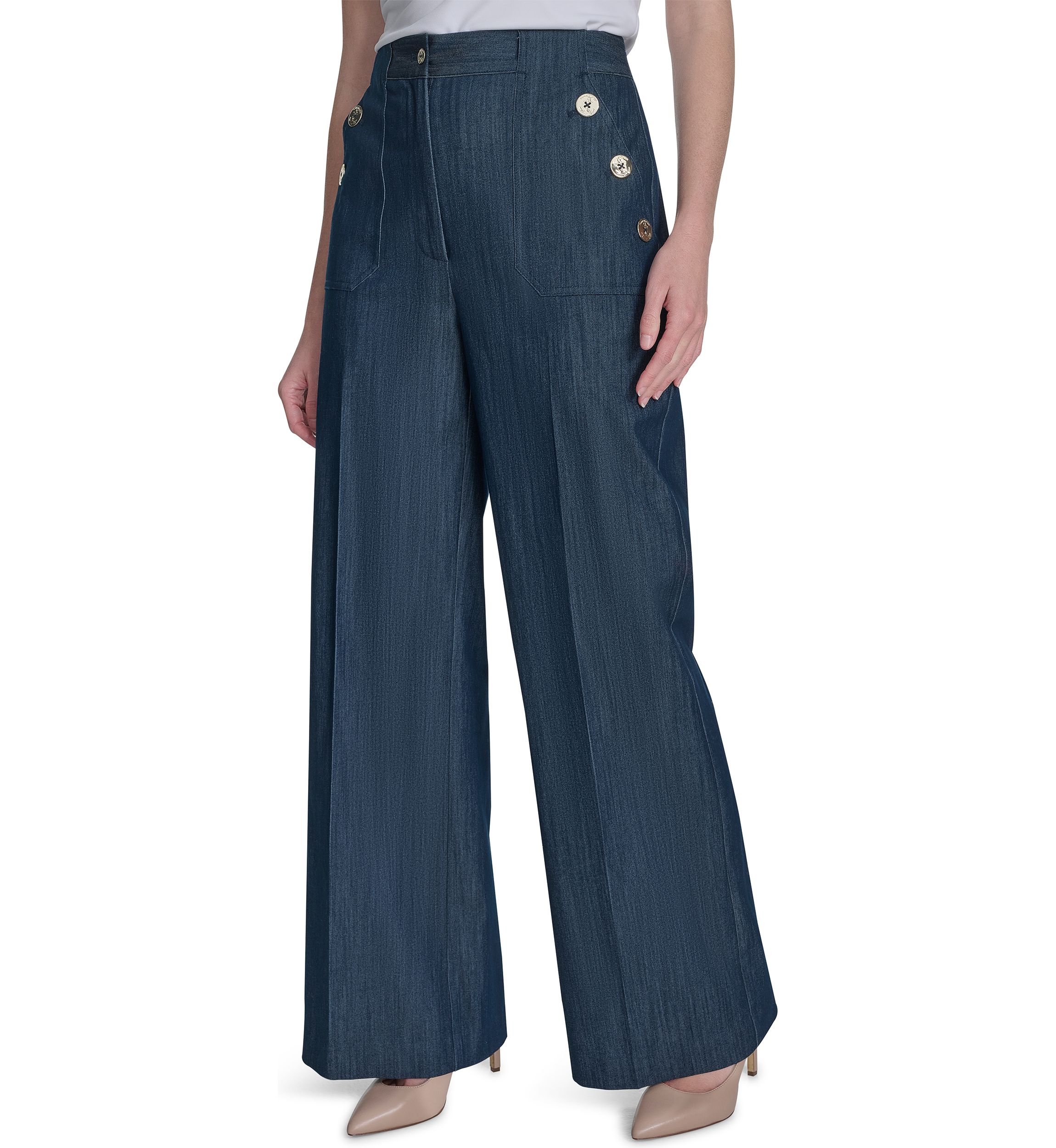 Womens Denim Sailor Pants