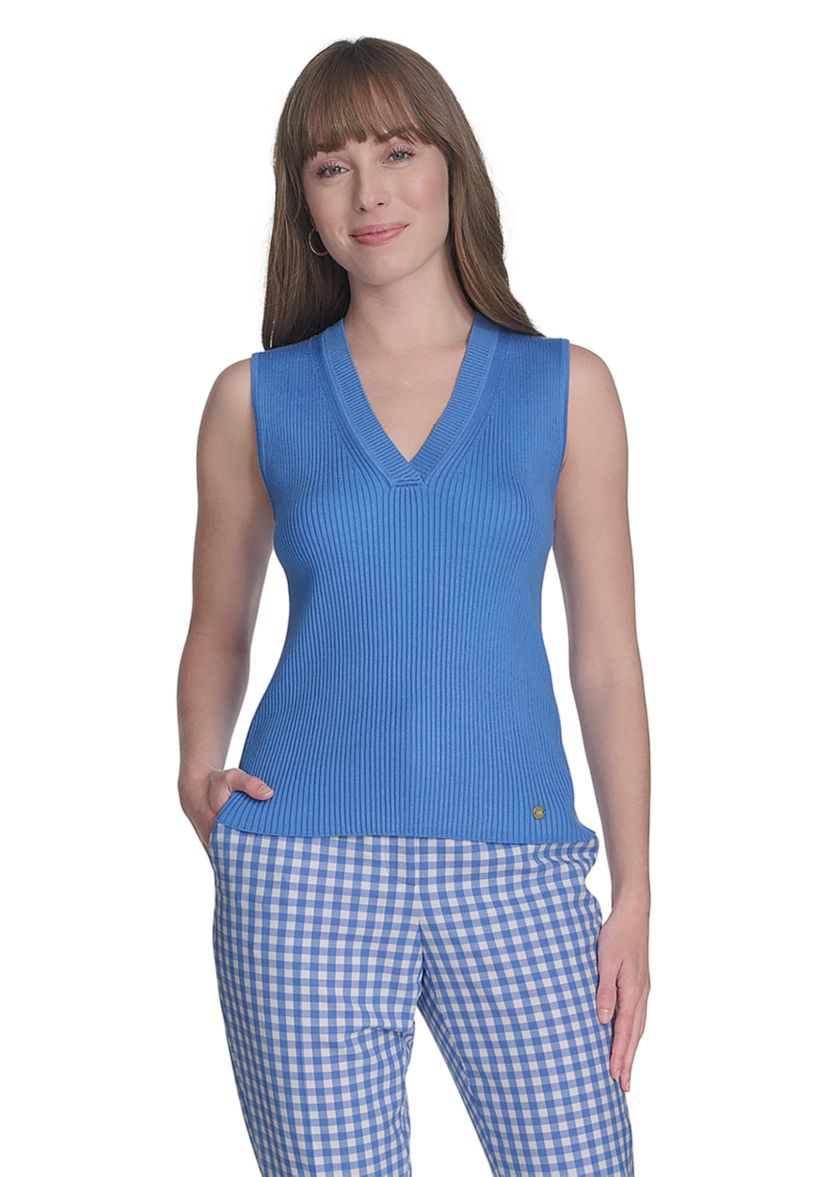 Womens Sleeveless V-Neck Sweater