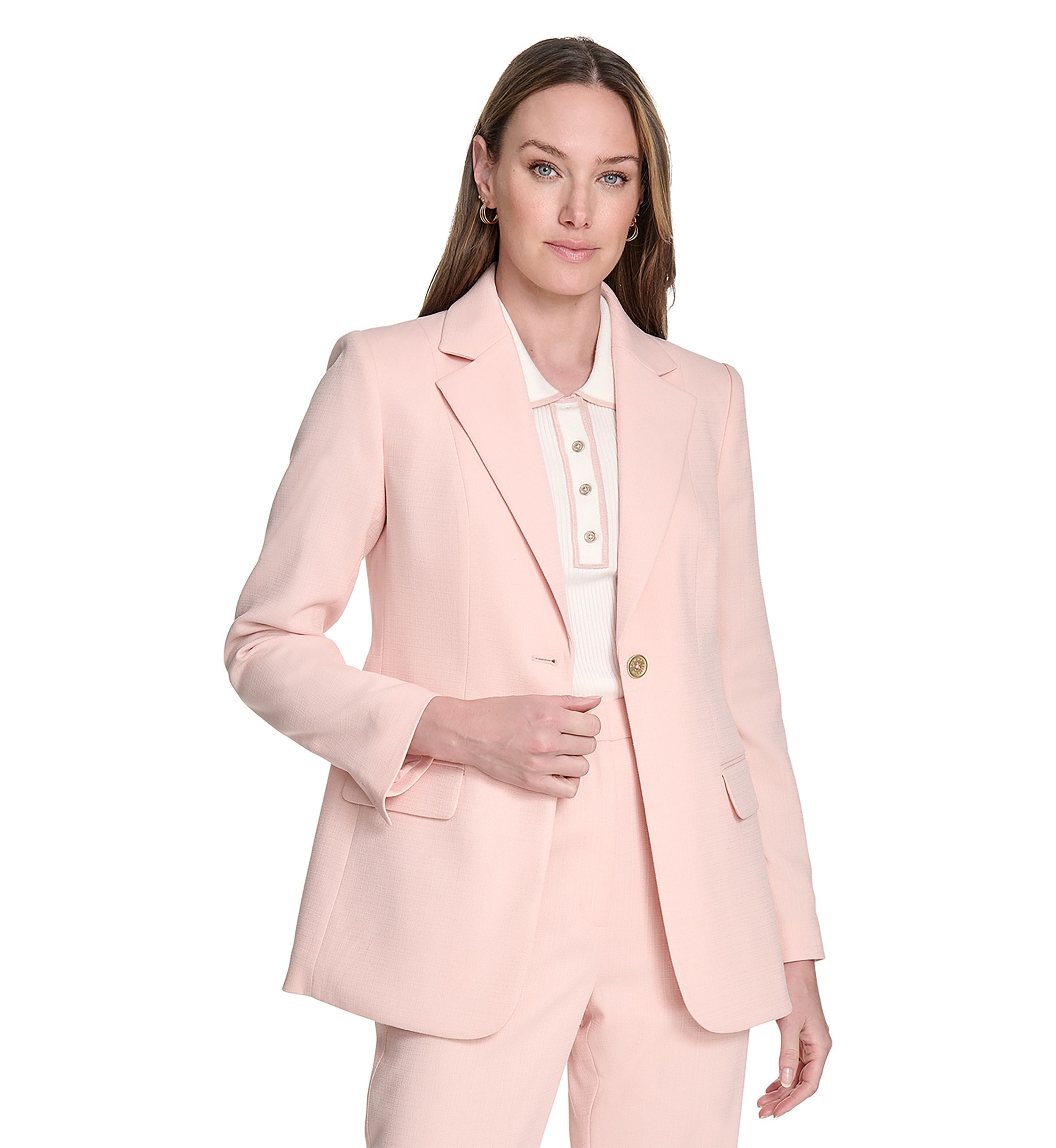 Womens Modern One Button Blazer
