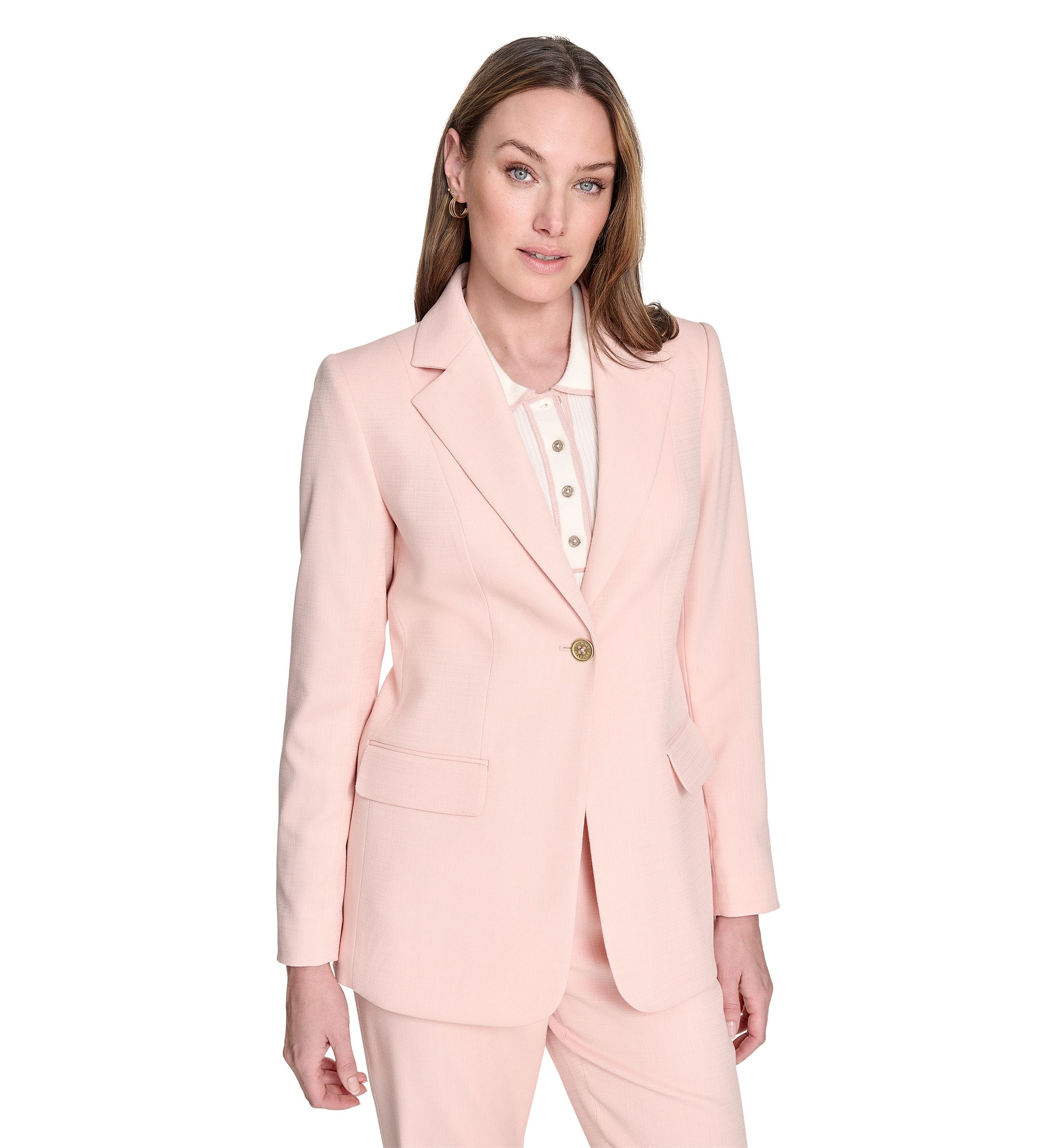 Womens Modern One Button Blazer