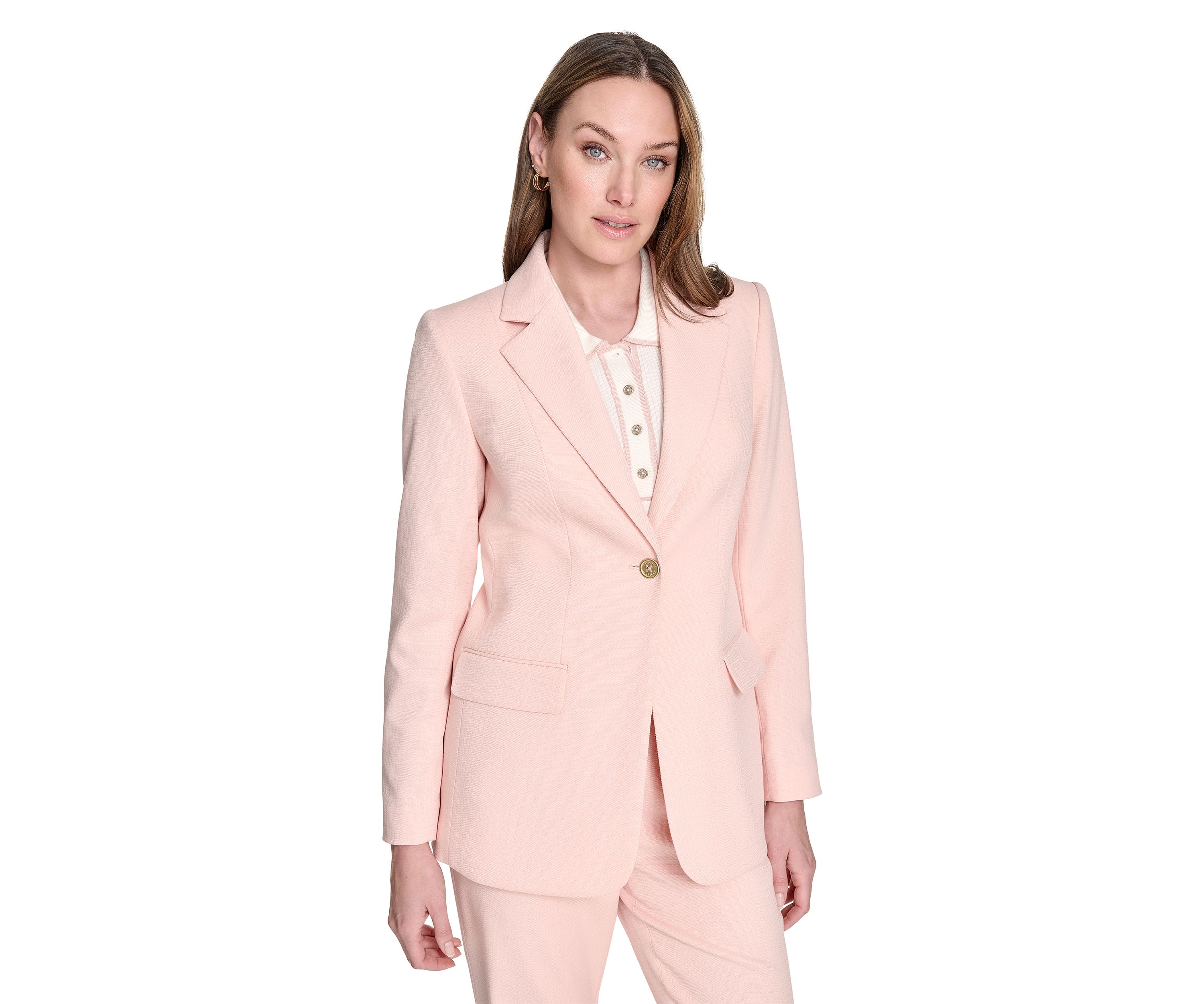 Womens Modern One Button Blazer
