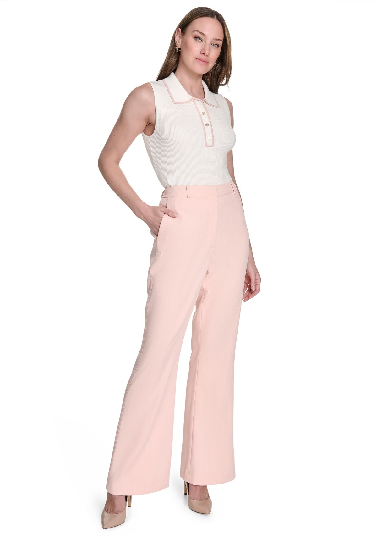 Womens Slim Fit Flare Trouser Pants