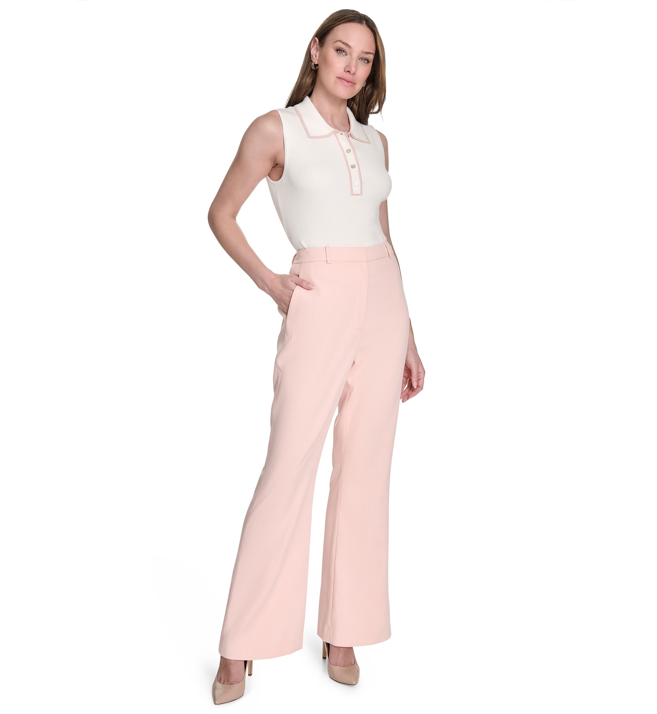 Womens Slim Fit Flare Trouser Pants