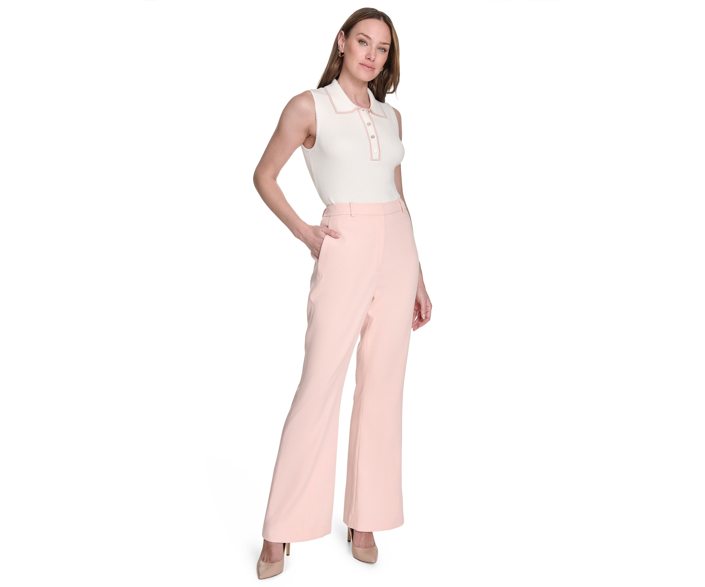 Womens Slim Fit Flare Trouser Pants