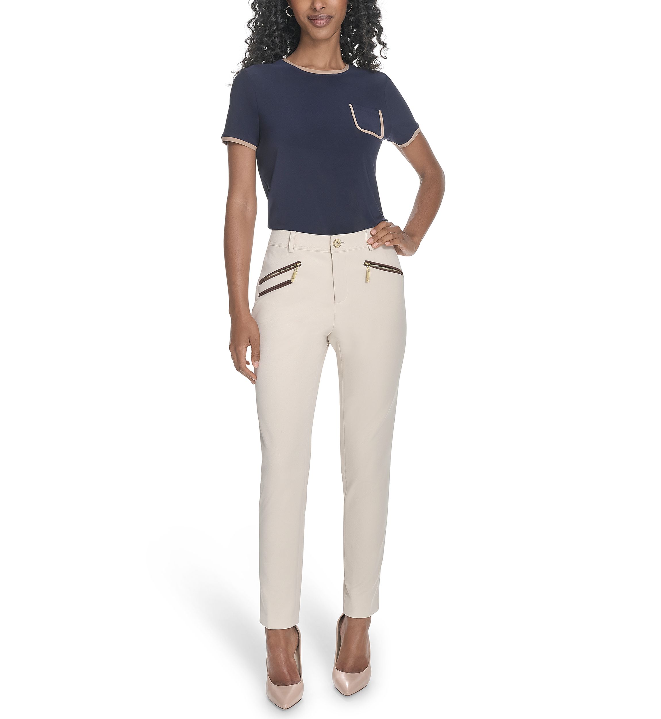 Womens Slim Fit Ankle Pants