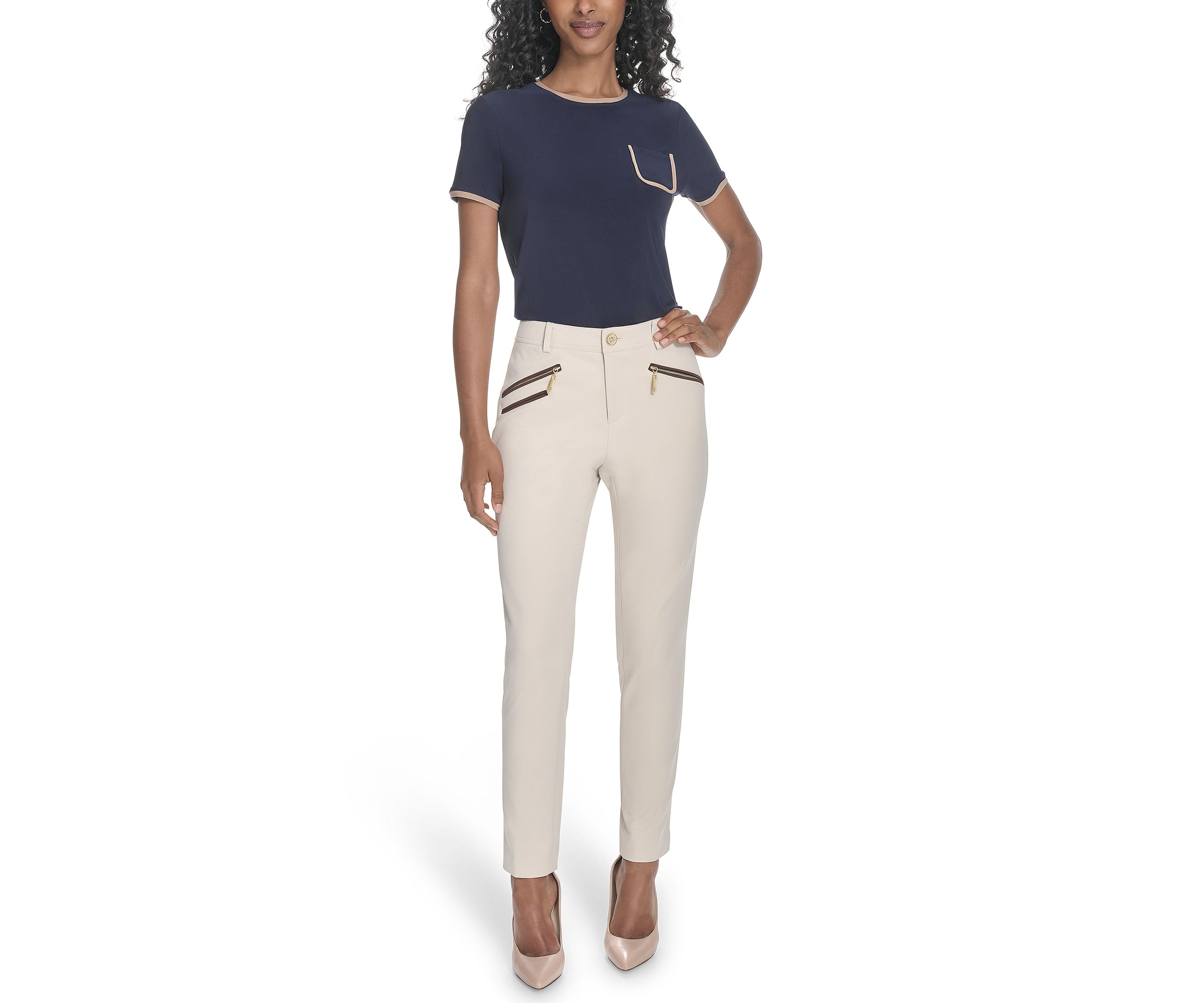 Womens Slim Fit Ankle Pants