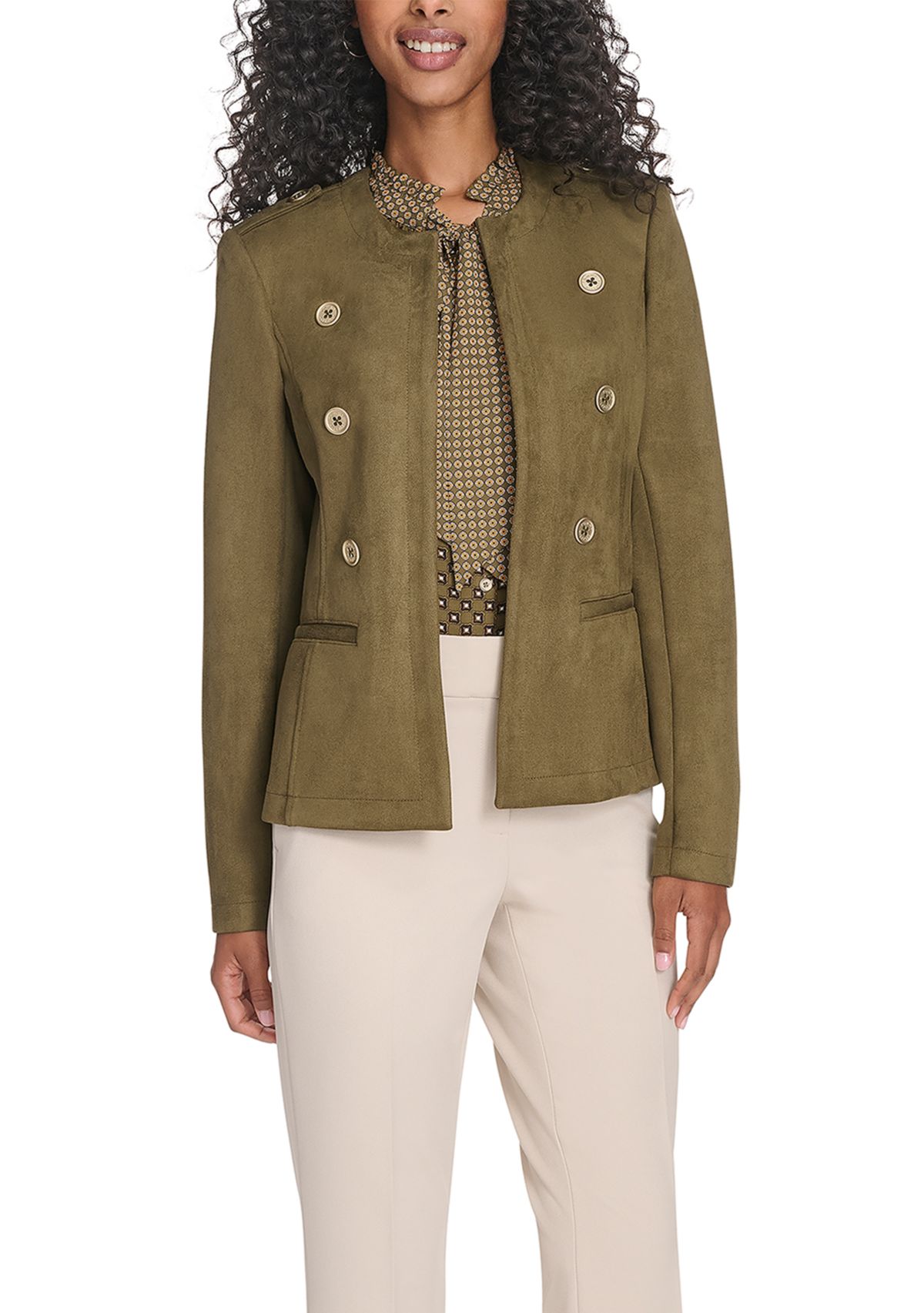 Womens Scuba Suede Band Jacket