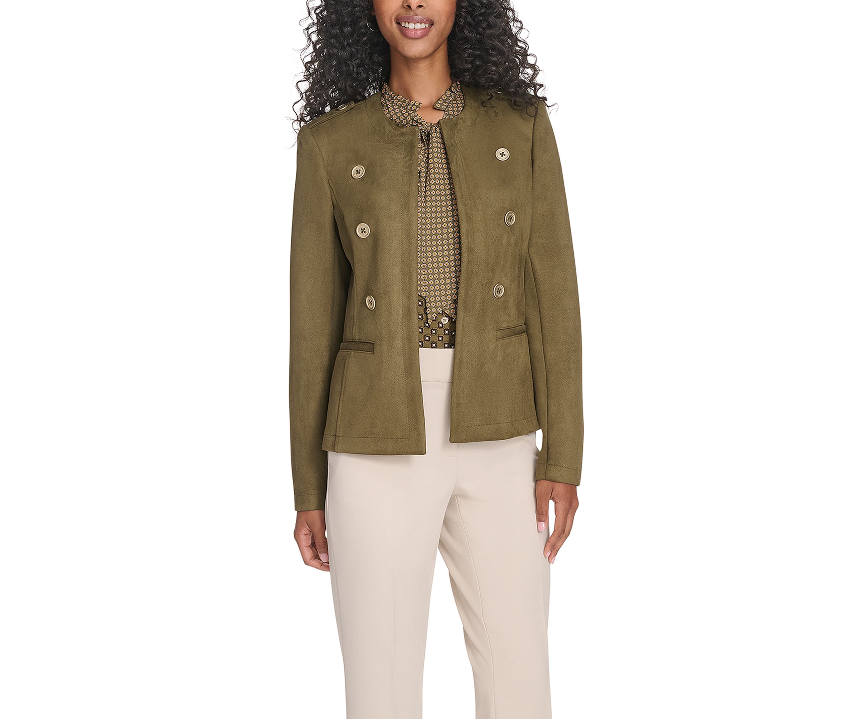 Womens Scuba Suede Band Jacket