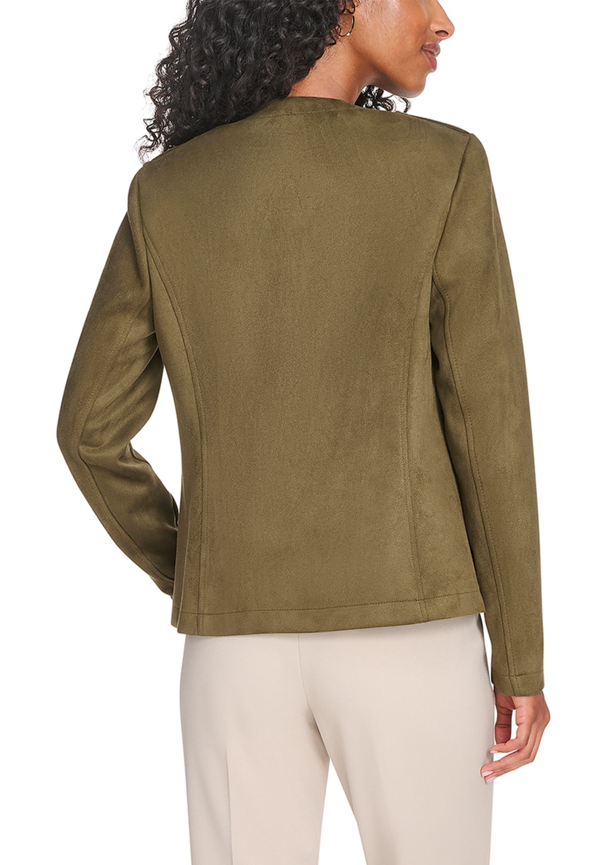 Womens Scuba Suede Band Jacket