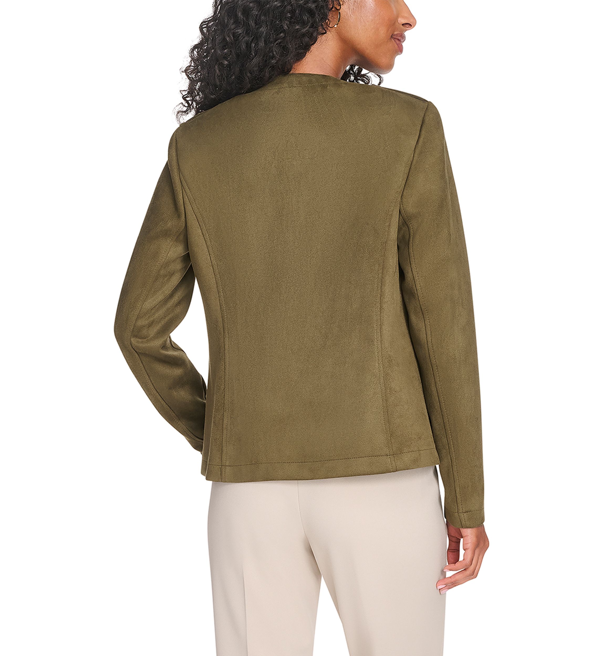Womens Scuba Suede Band Jacket