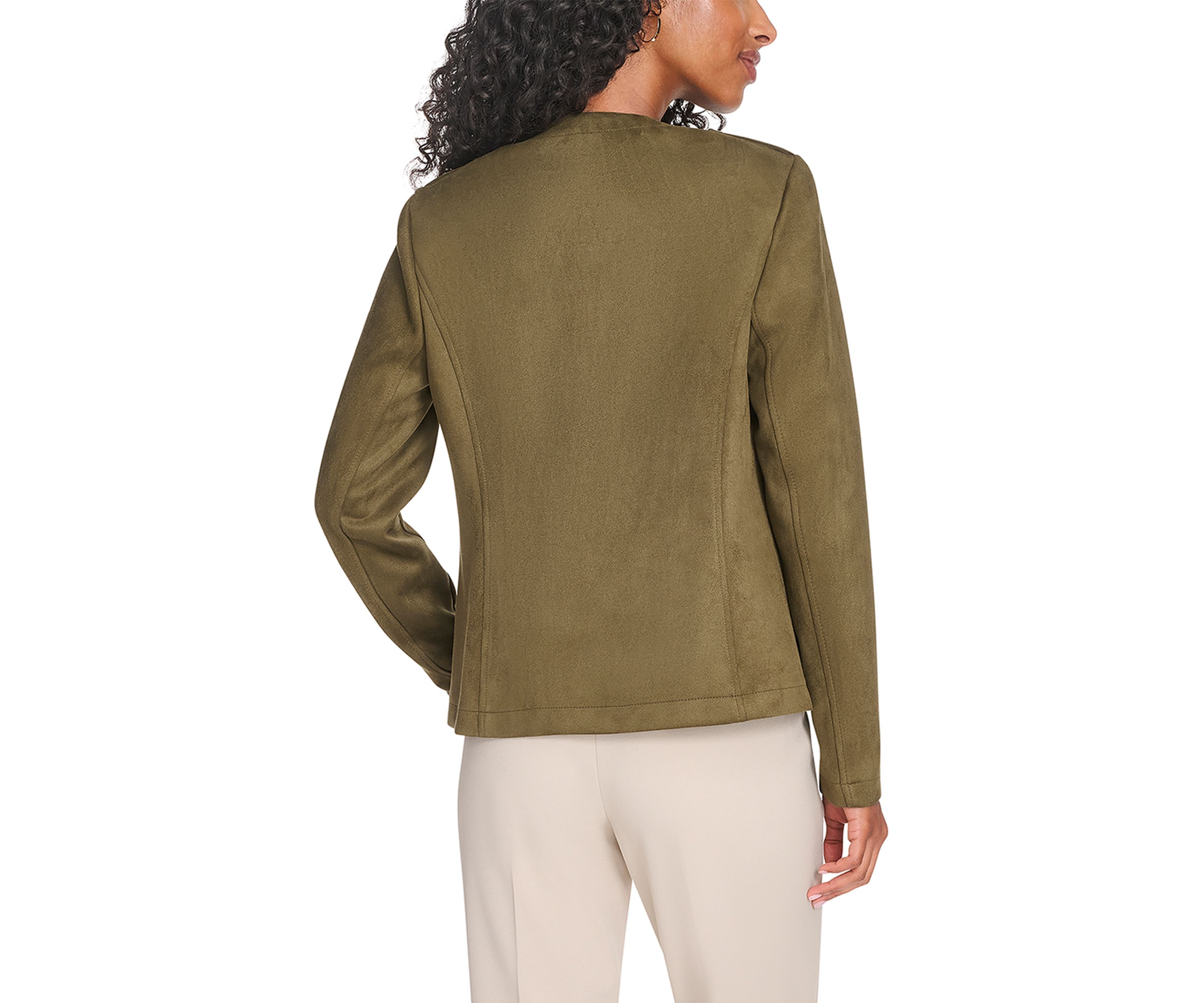 Womens Scuba Suede Band Jacket