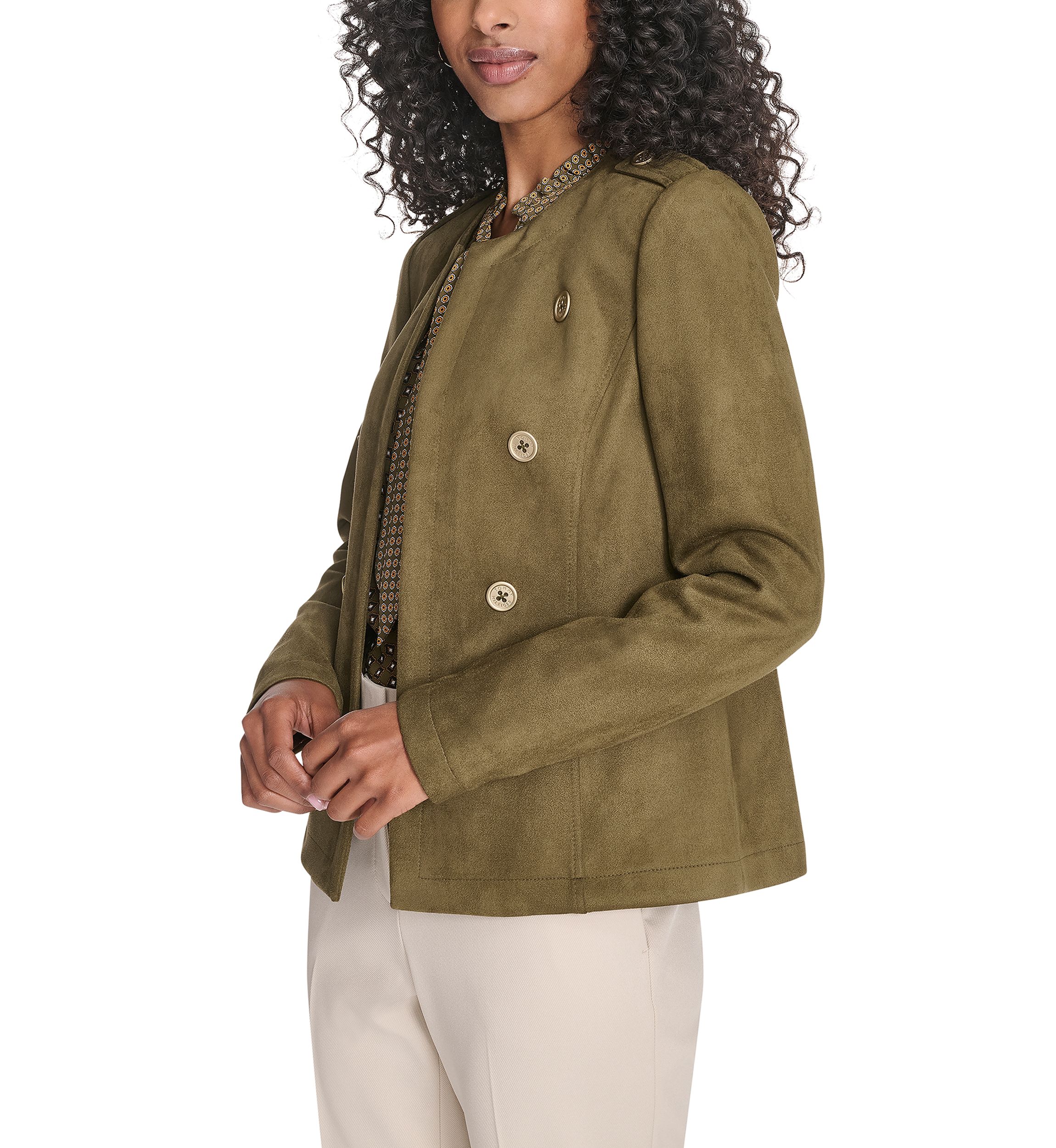 Womens Scuba Suede Band Jacket