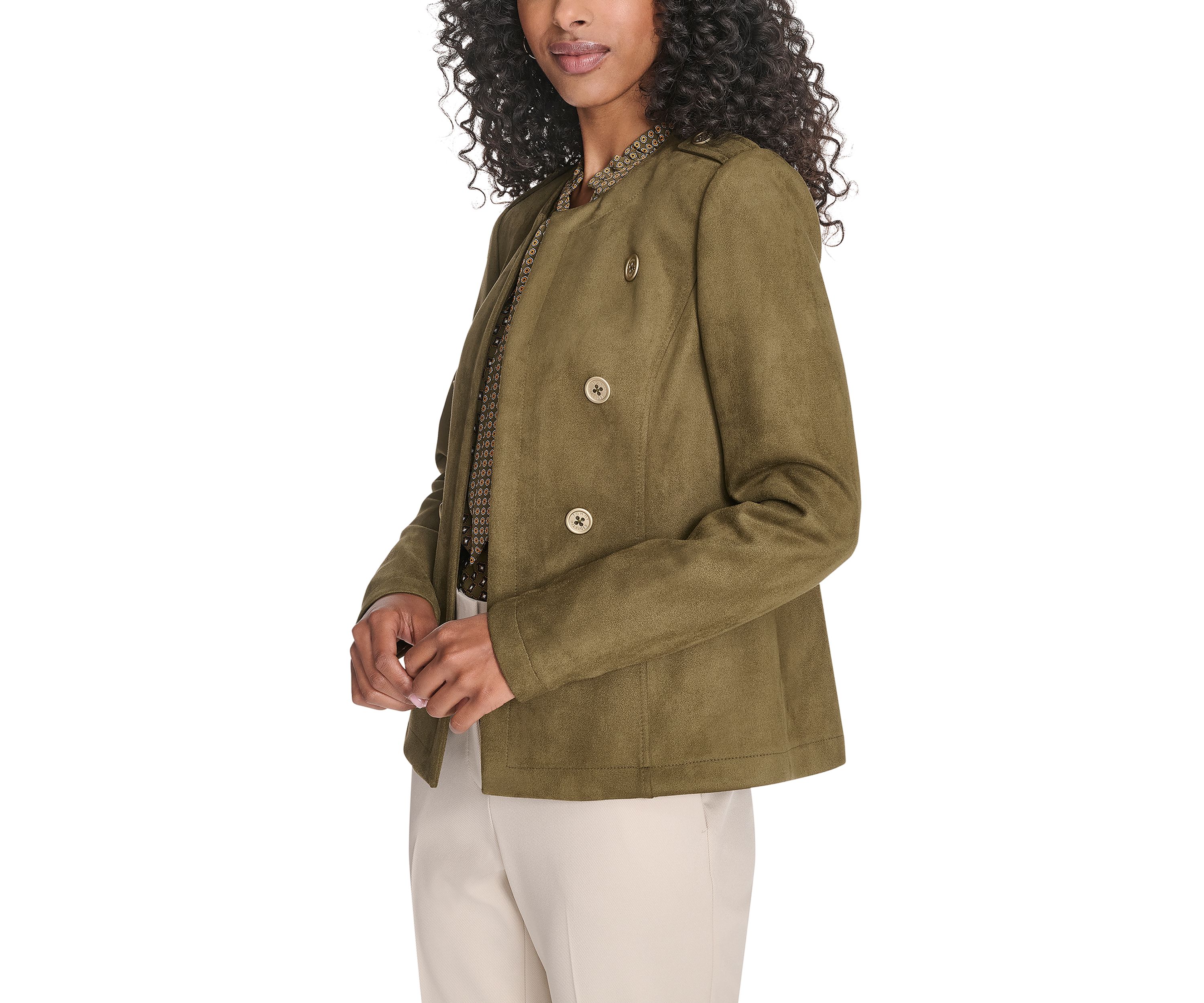 Womens Scuba Suede Band Jacket