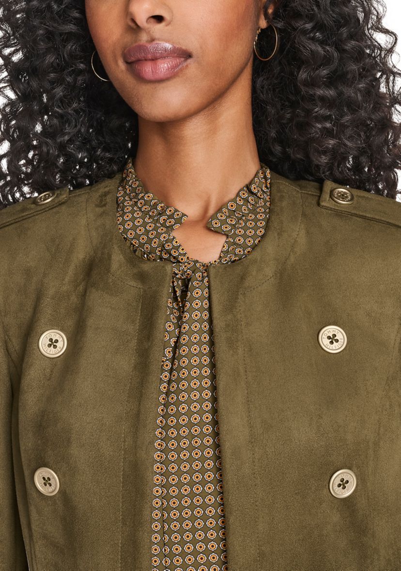 Womens Scuba Suede Band Jacket