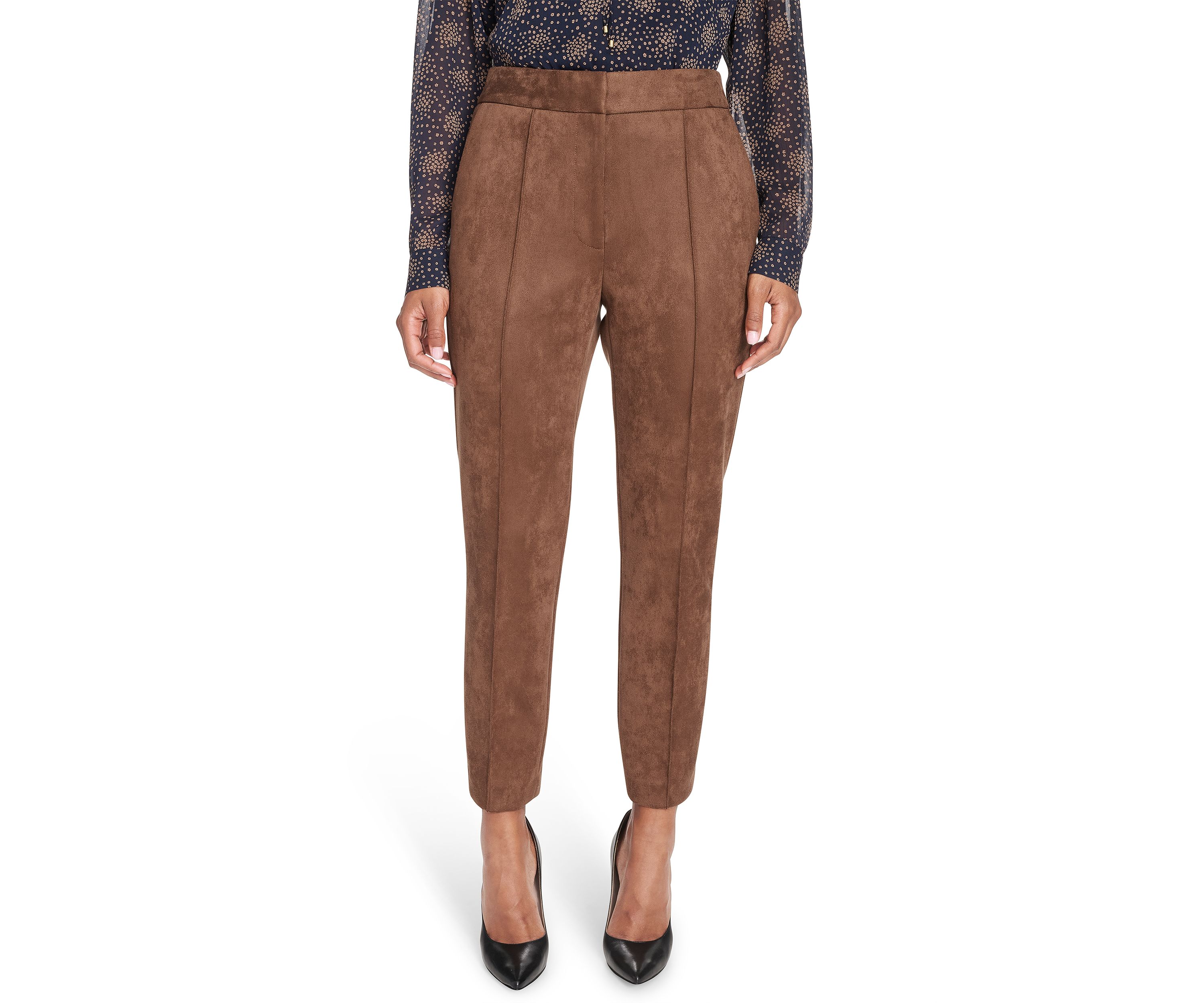 Womens Scuba Suede Ankle Pants