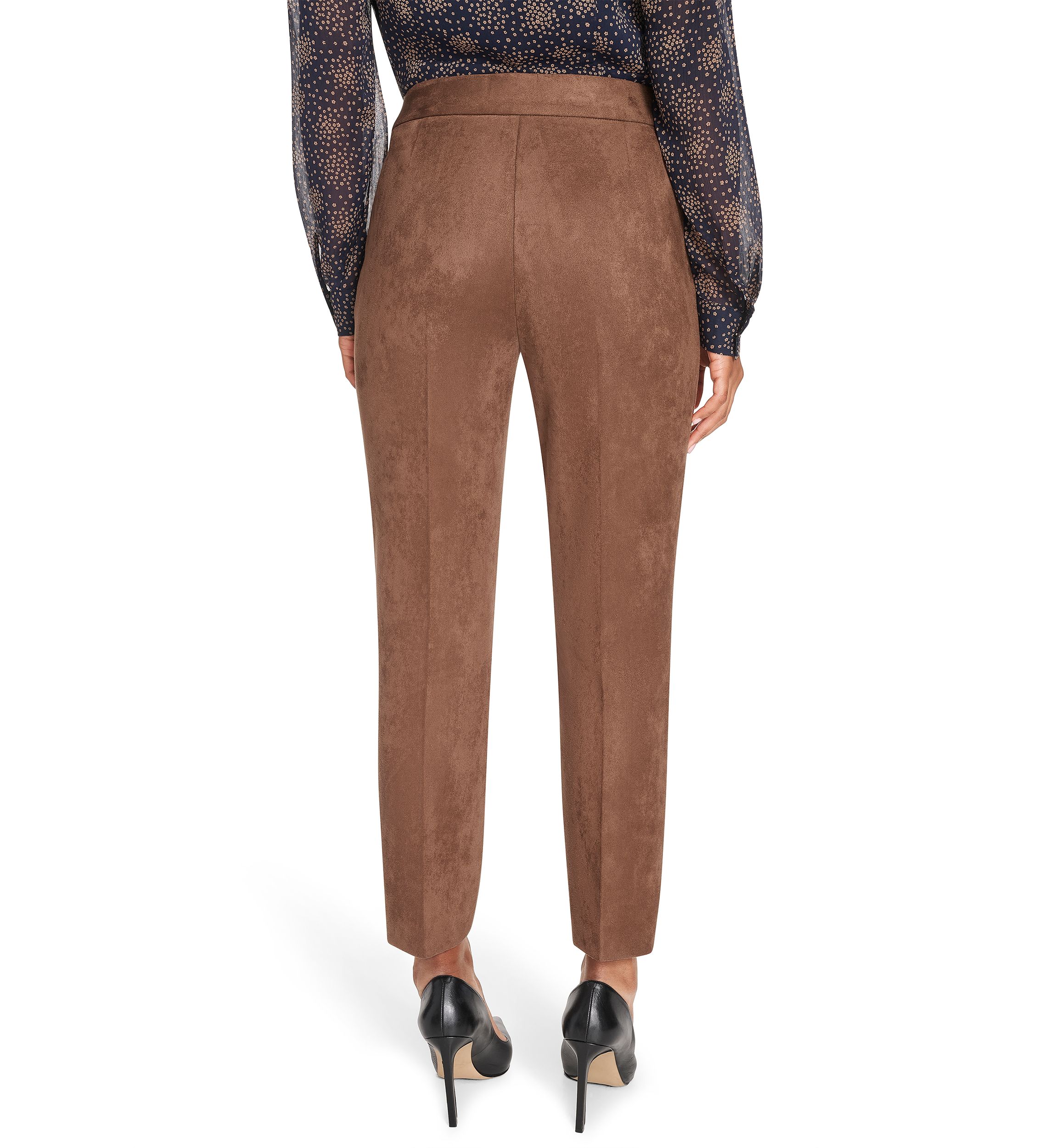 Womens Scuba Suede Ankle Pants