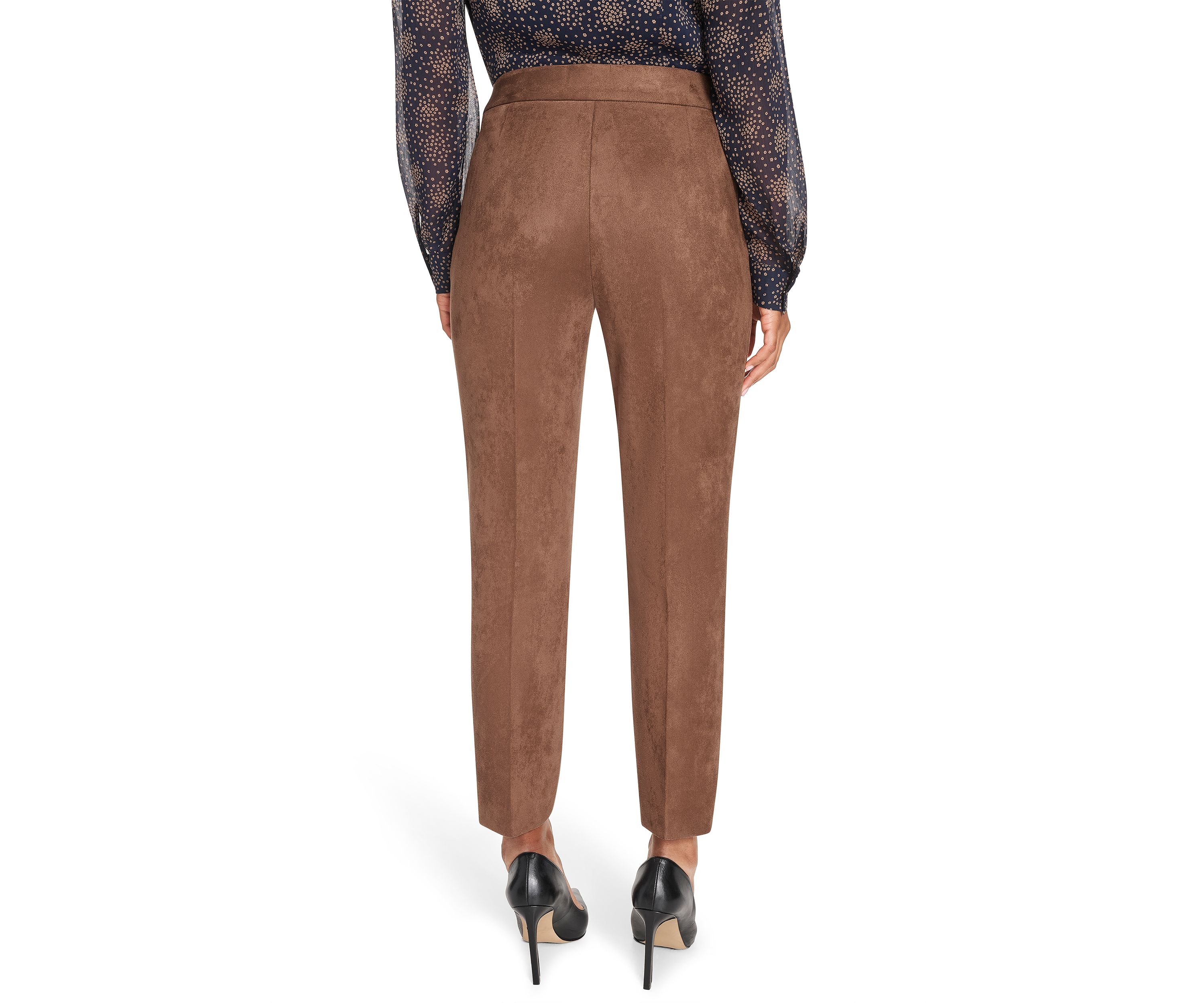Womens Scuba Suede Ankle Pants