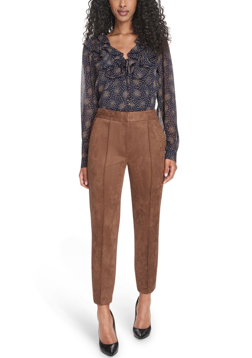 Womens Scuba Suede Ankle Pants