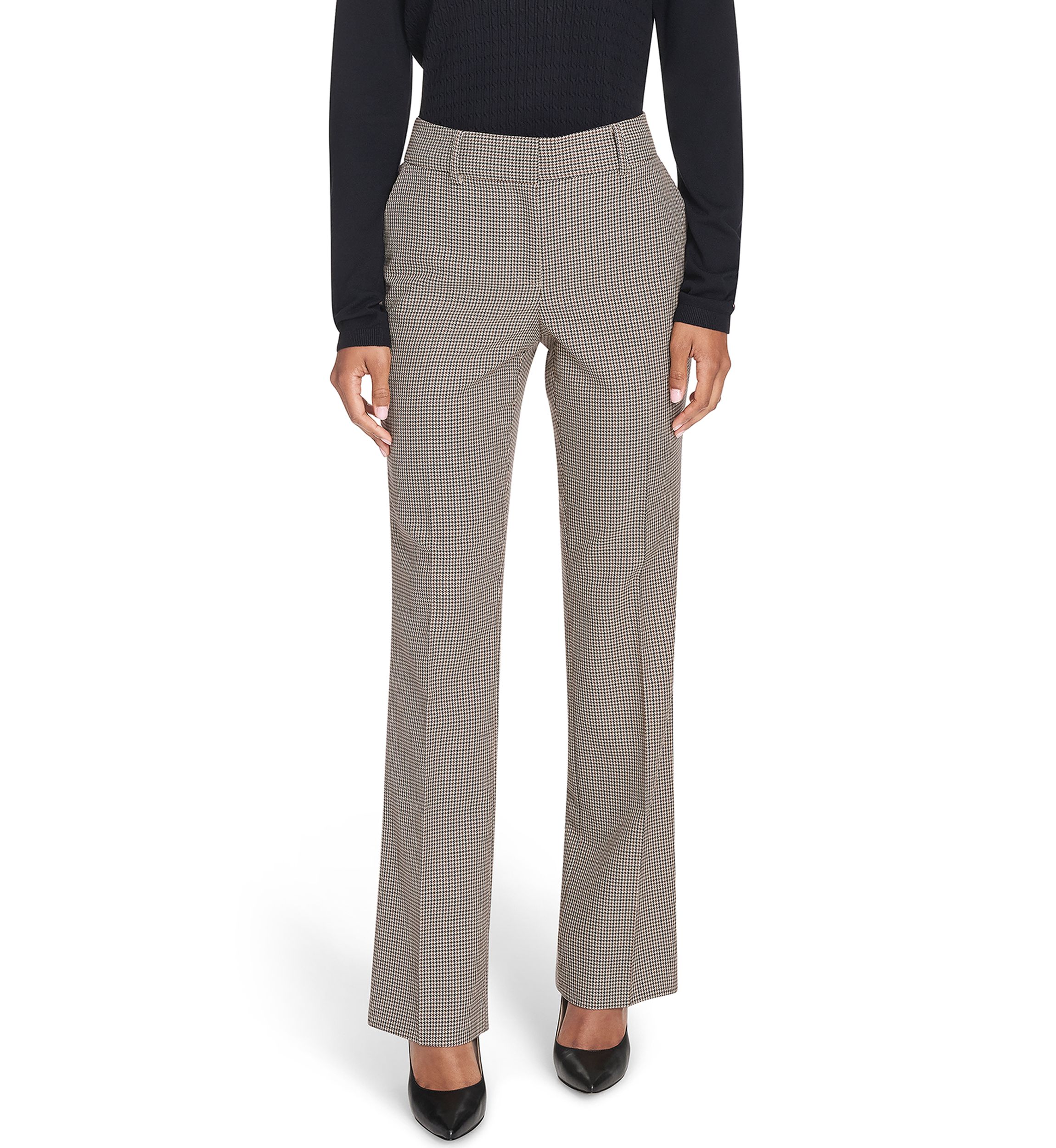 Womens Houndstooth Bootcut Trousers
