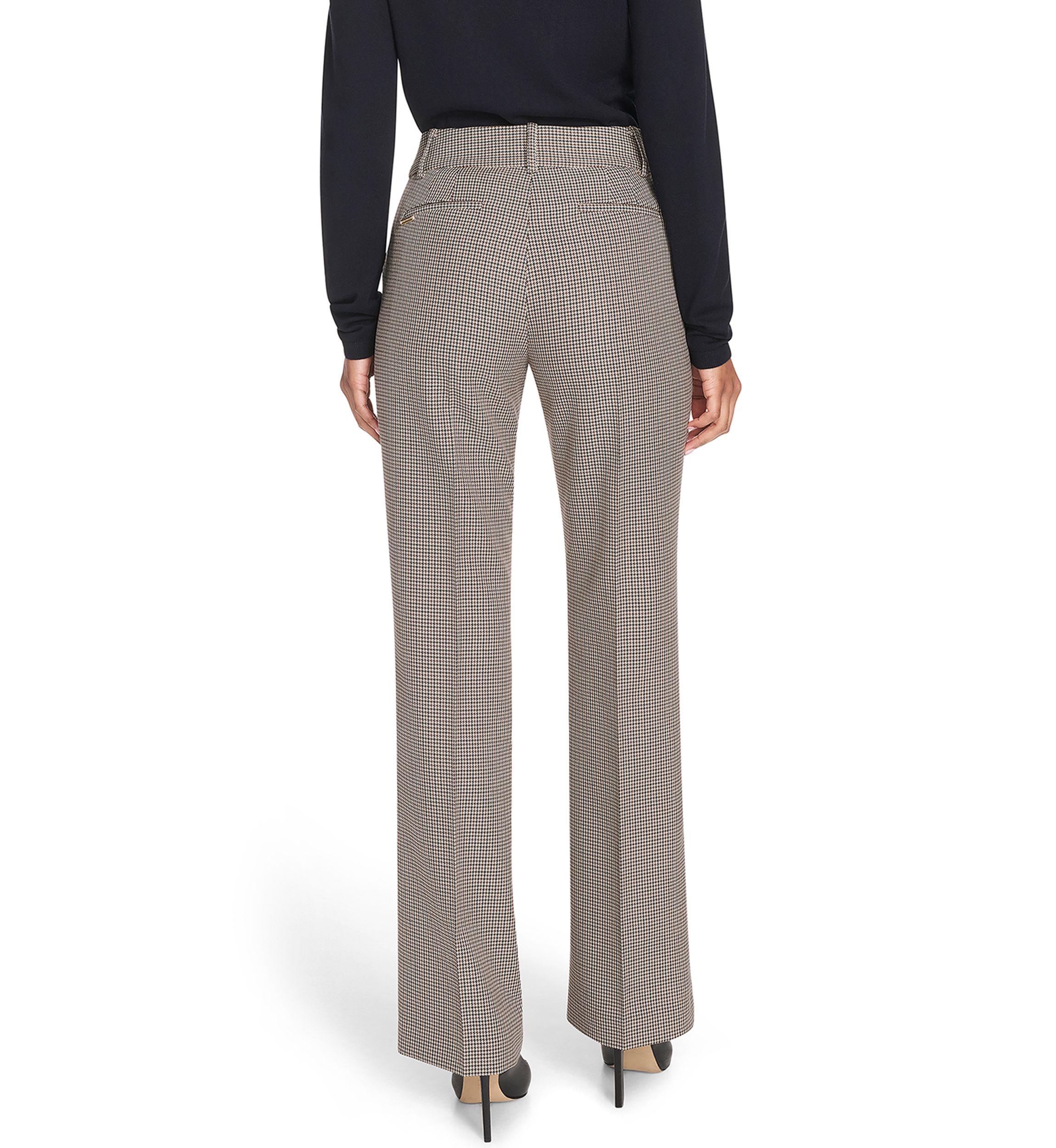 Womens Houndstooth Bootcut Trousers