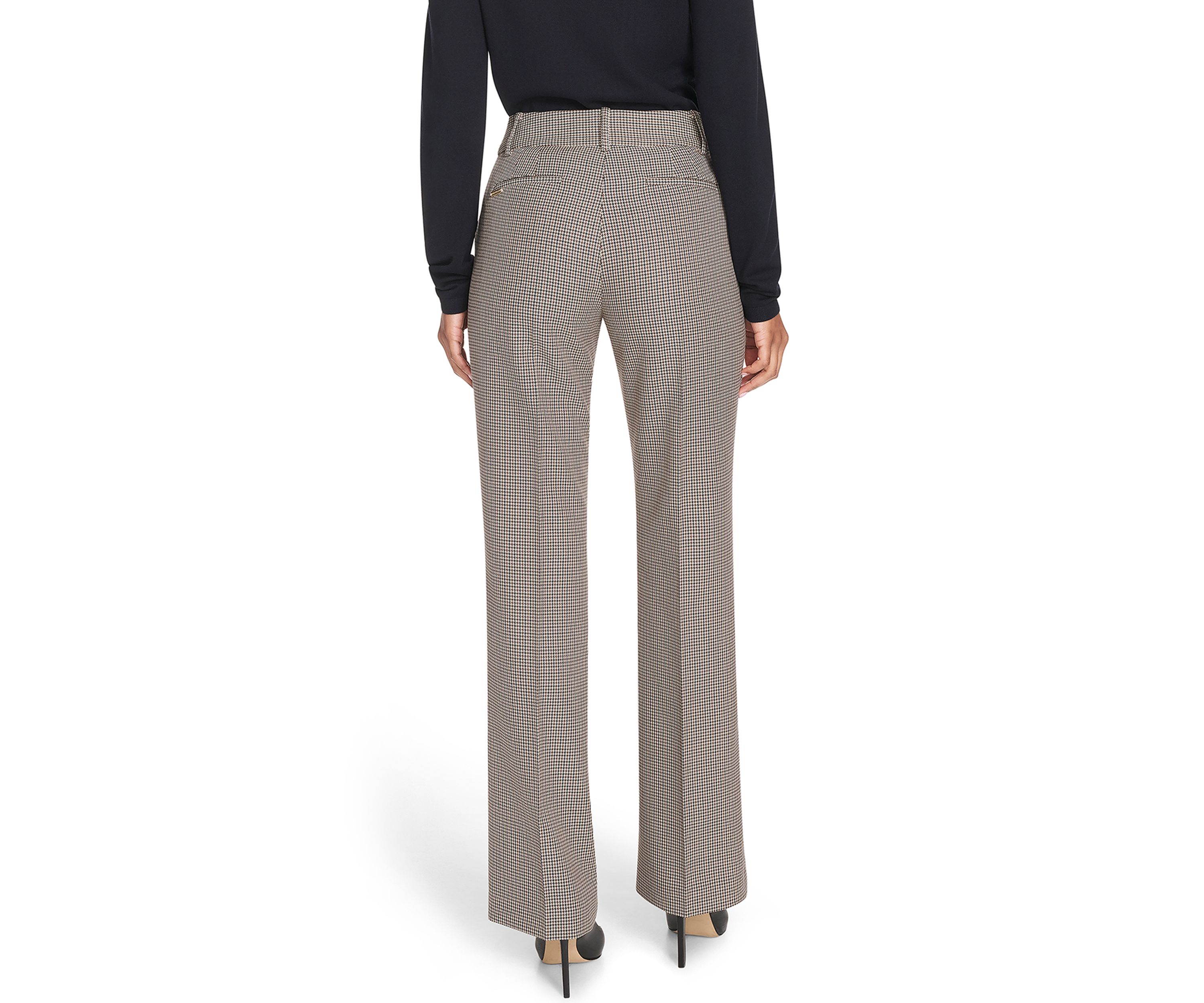 Womens Houndstooth Bootcut Trousers
