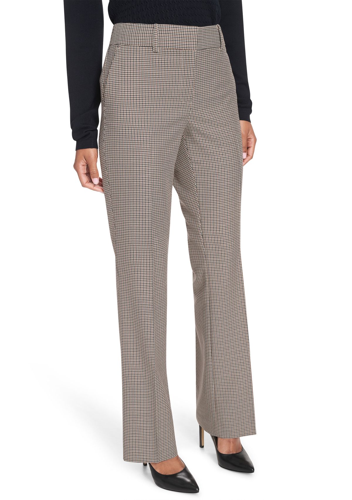 Womens Houndstooth Bootcut Trousers