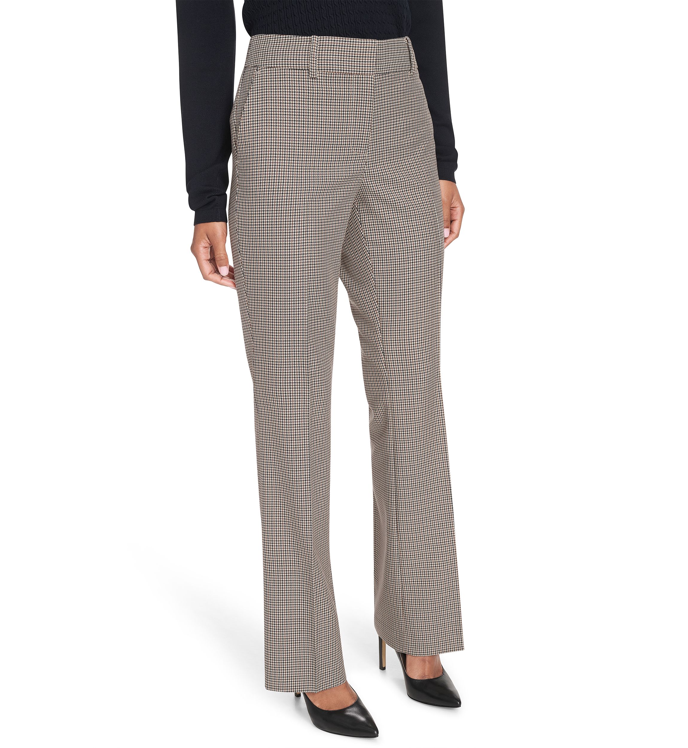 Womens Houndstooth Bootcut Trousers