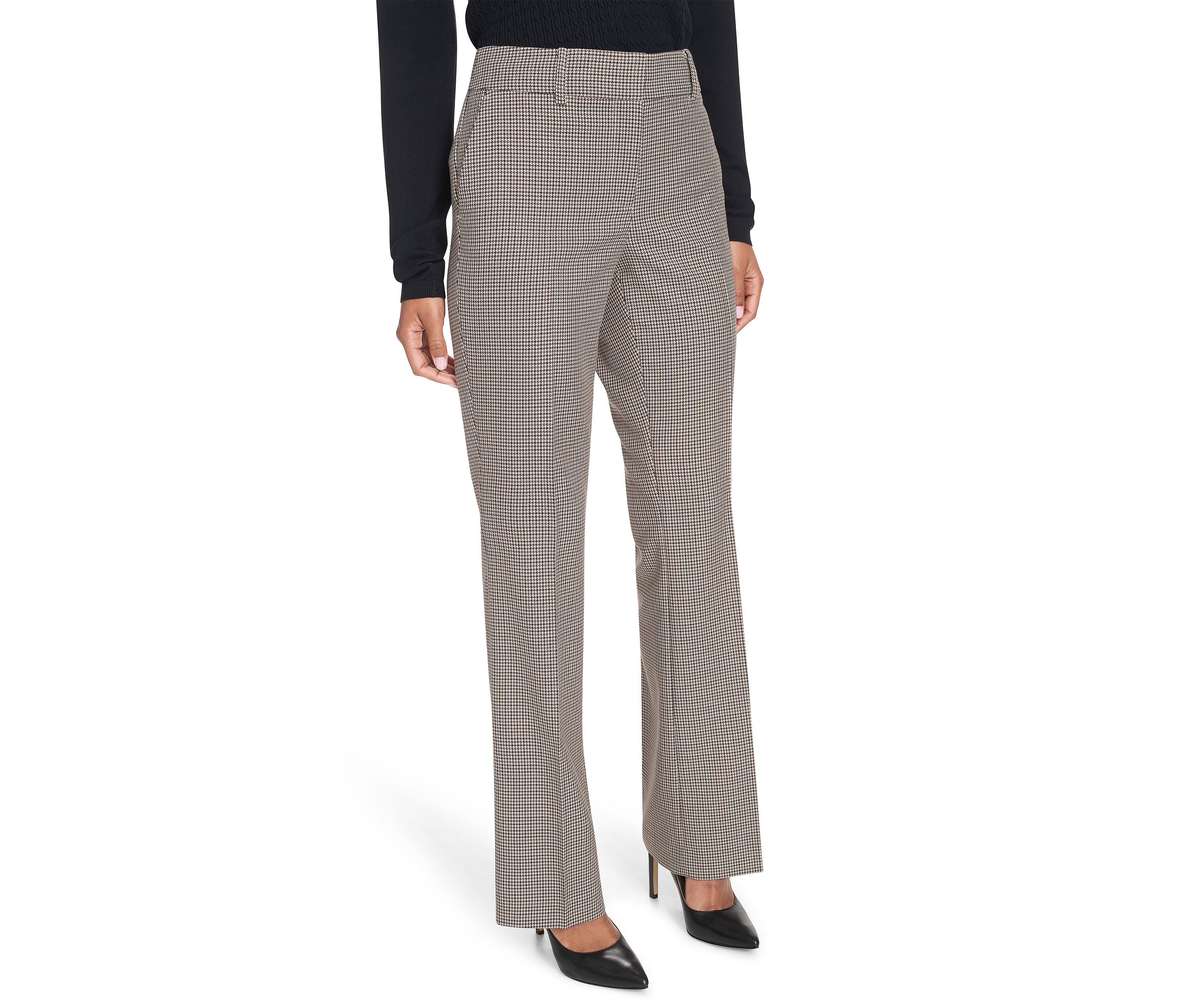 Womens Houndstooth Bootcut Trousers