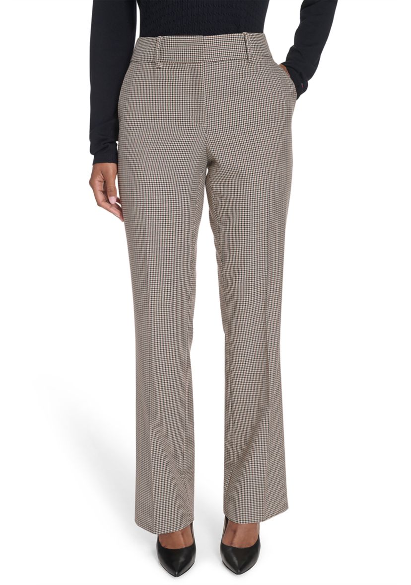 Womens Houndstooth Bootcut Trousers