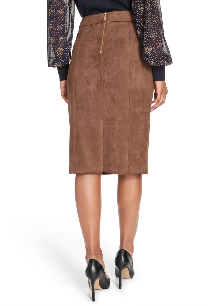 Womens Scuba Suede Pencil Skirt